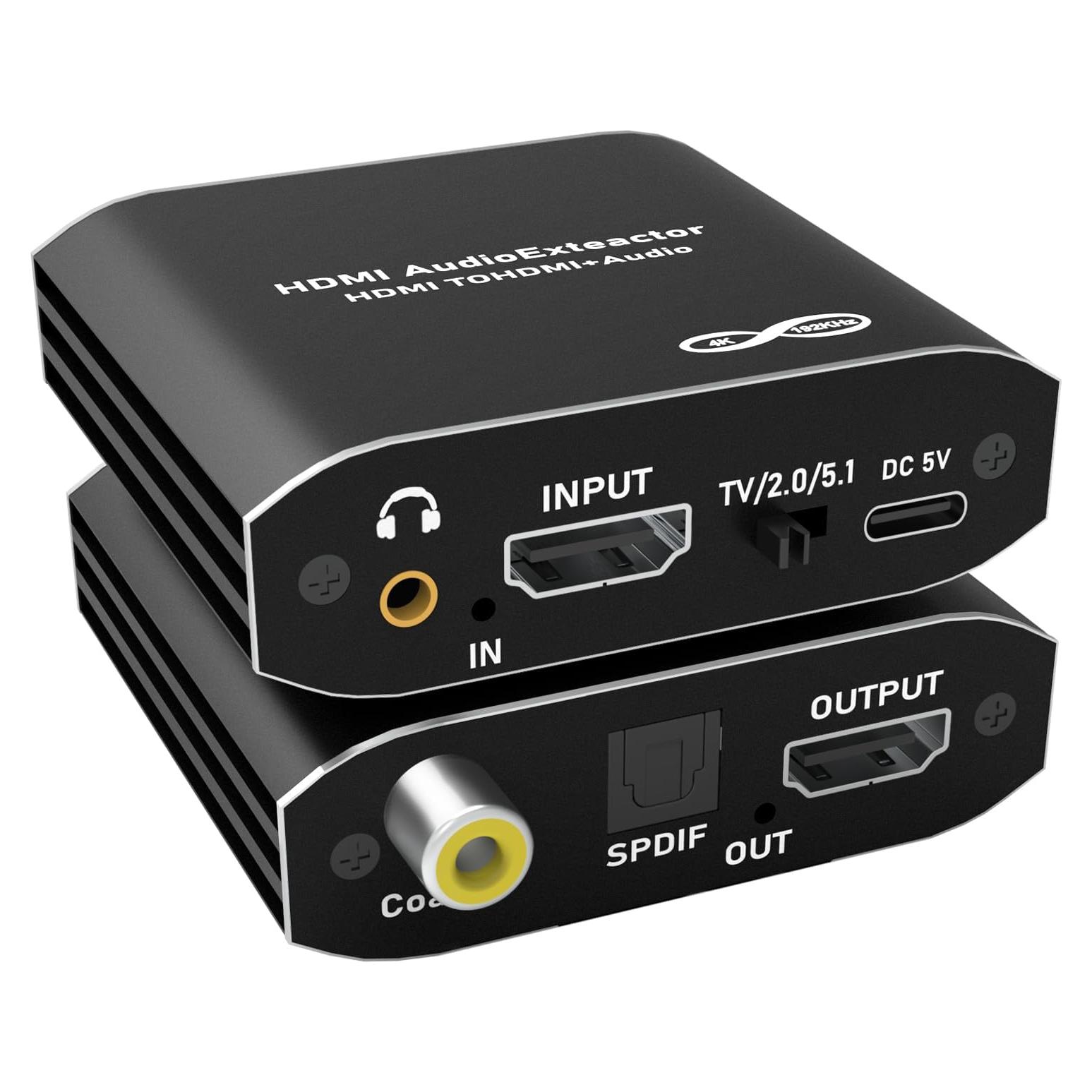 Extractor de Audio HDMI Tendak 4K a Óptico y 3.5mm