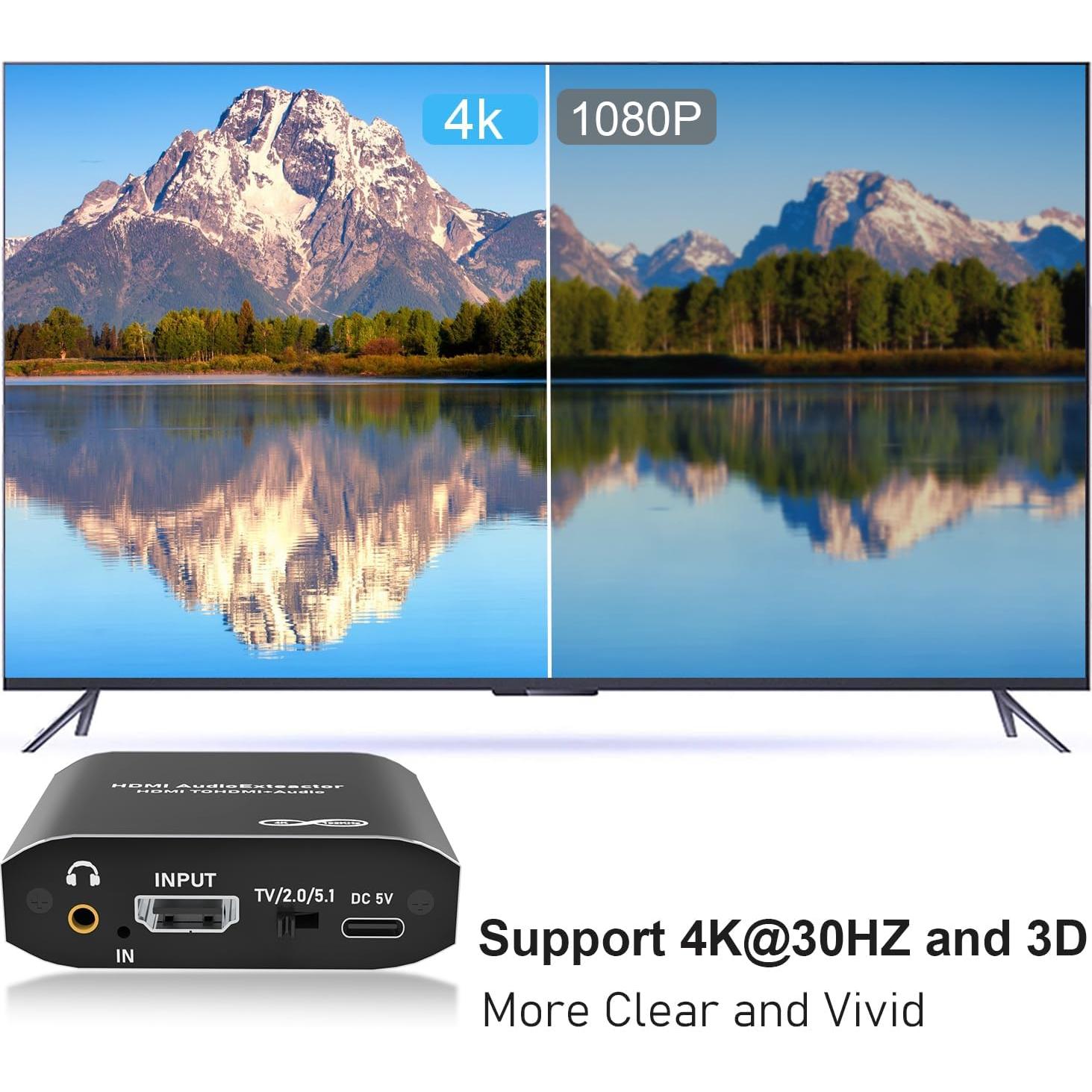 Extractor de Audio HDMI Tendak 4K a Óptico y 3.5mm