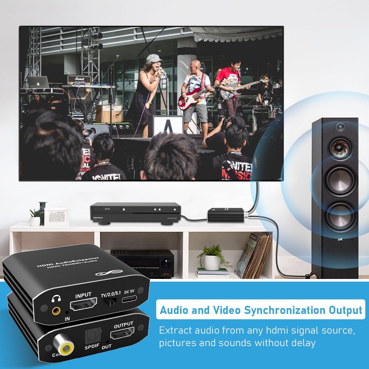 Extractor de Audio HDMI Tendak 4K a Óptico y 3.5mm