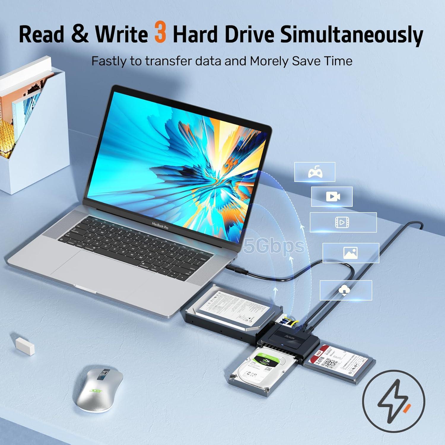 Adaptador SATA a USB 3.0 Alxum para HDD/SSD 2.5"/3.5"