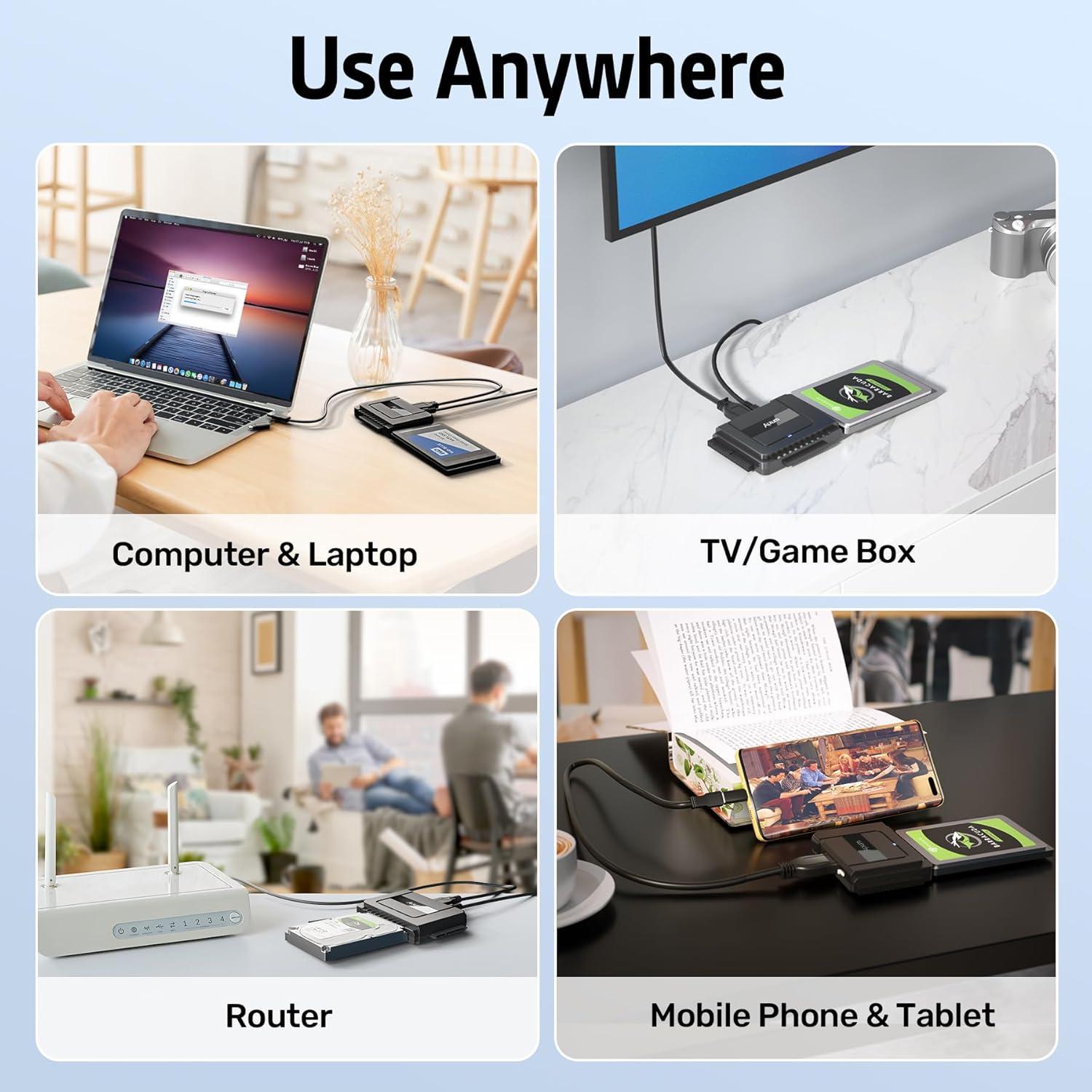 Adaptador SATA a USB 3.0 Alxum para HDD/SSD 2.5"/3.5"