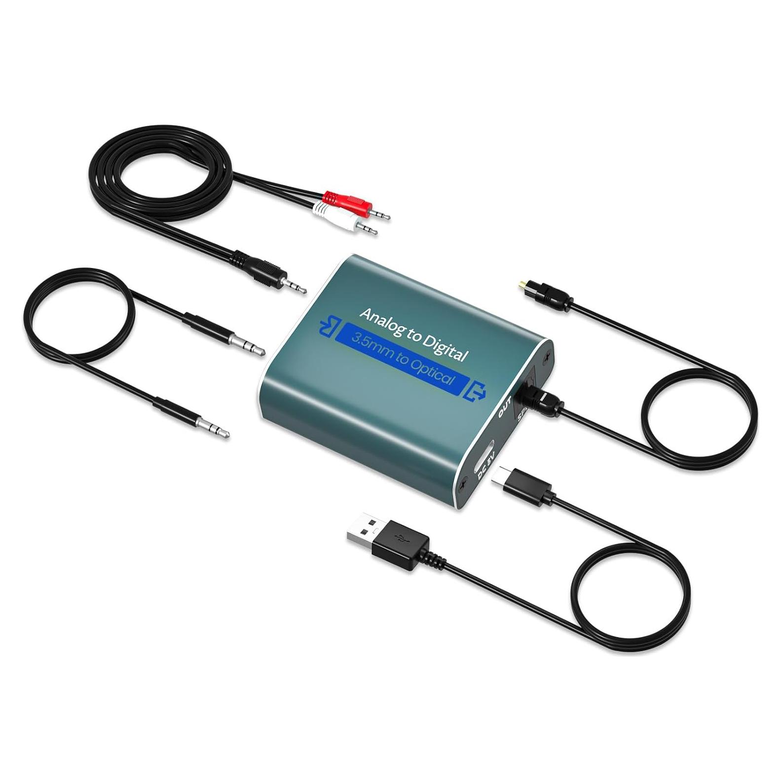 Convertidor de Audio Analógico a Digital AMANKA 2.1m RCA a Óptico