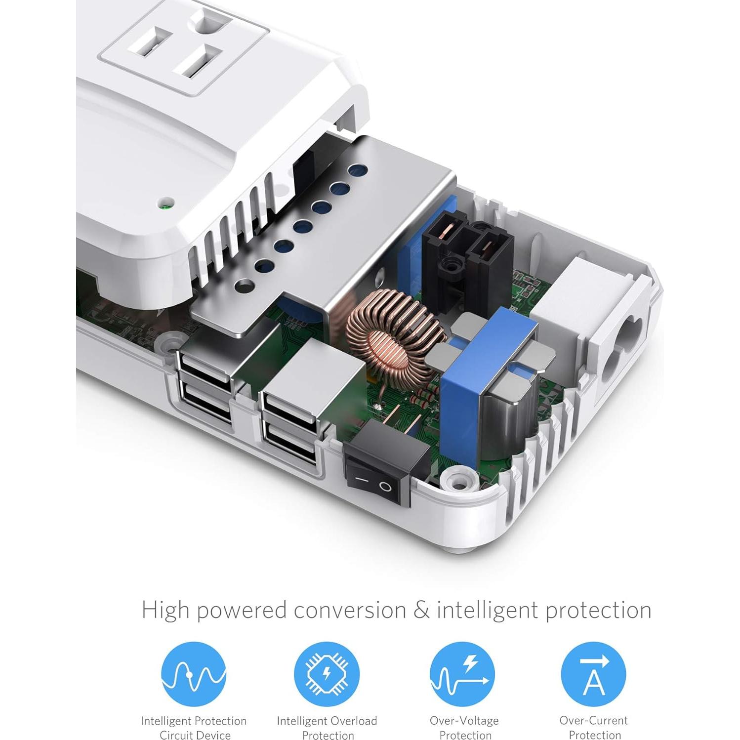 Adaptador de Viaje Universal BESTEK 220V a 110V Carga USB