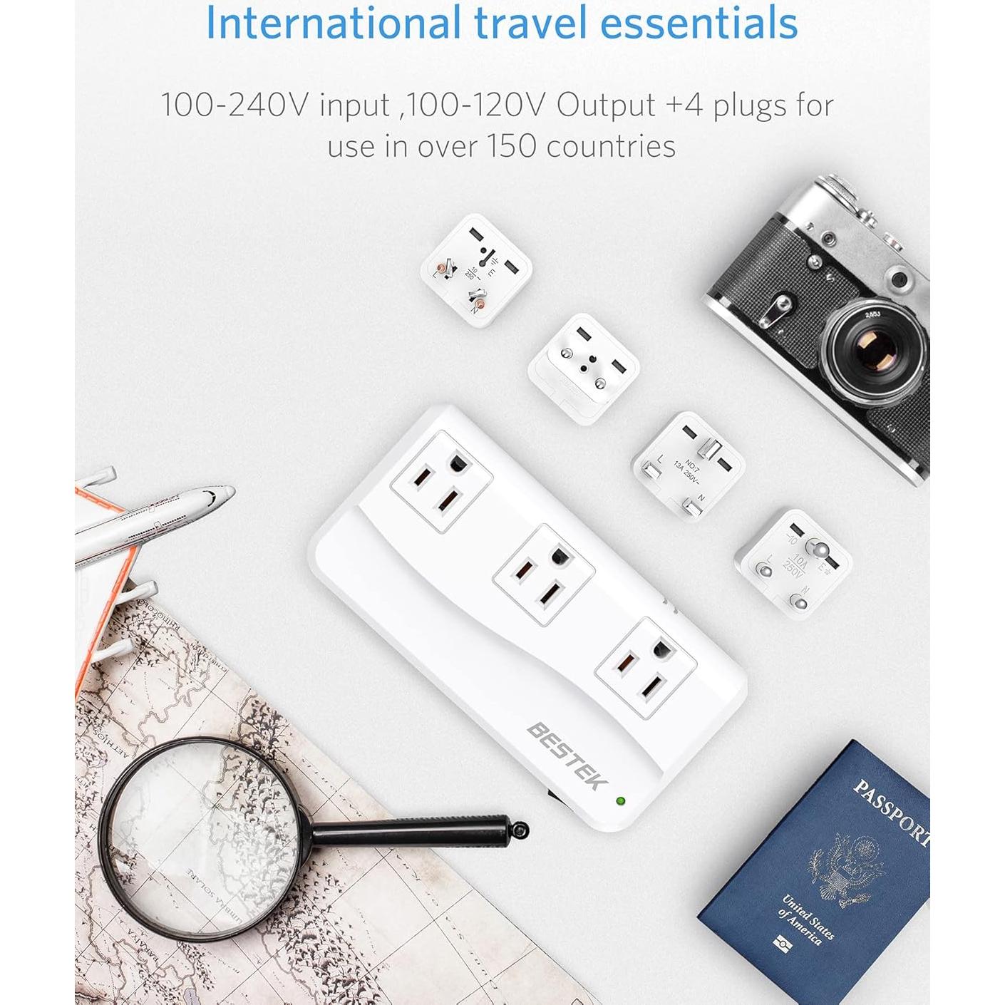 Adaptador de Viaje Universal BESTEK 220V a 110V Carga USB