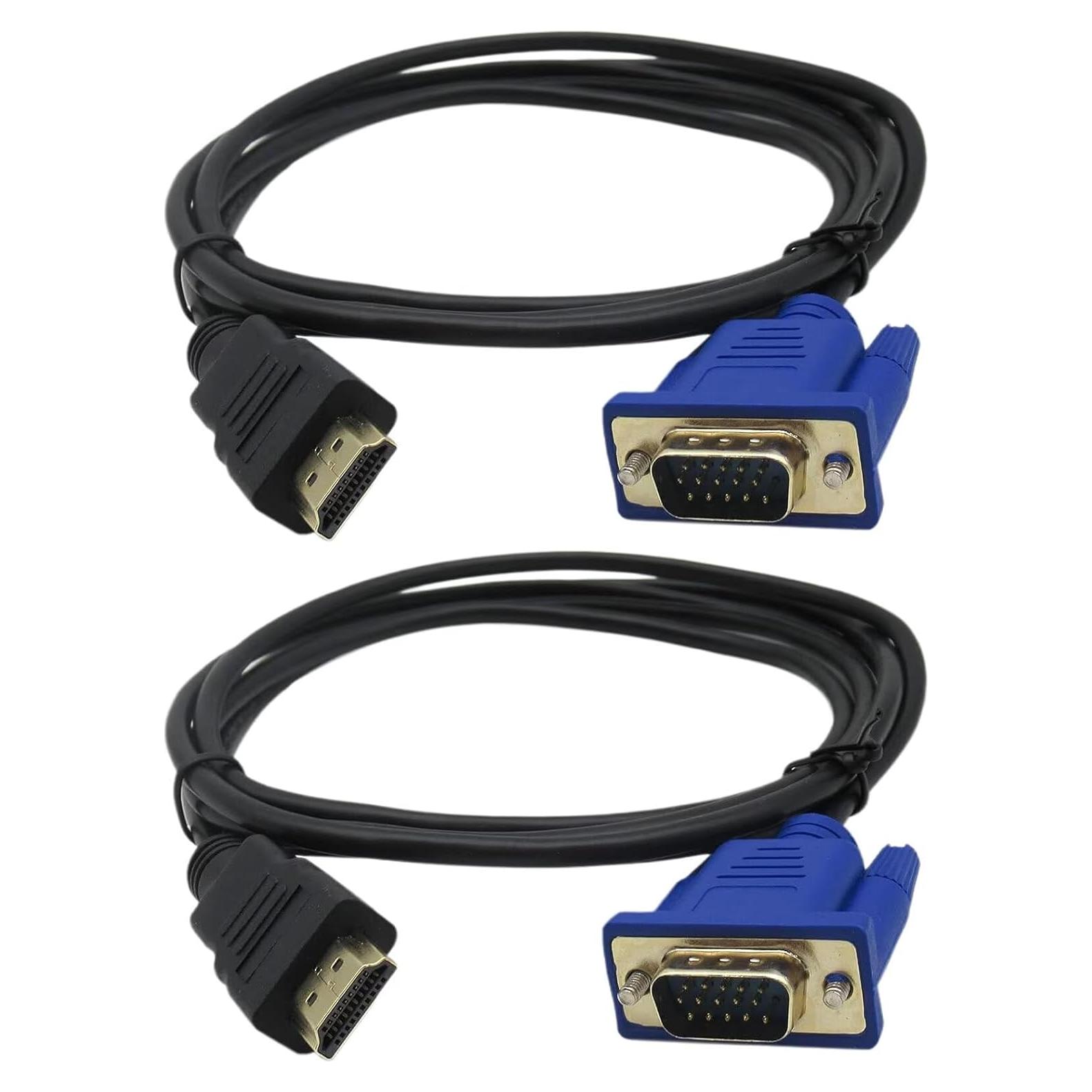 Cable Adaptador HDMI a VGA WELURE 1.8m 1080P 2 Pcs