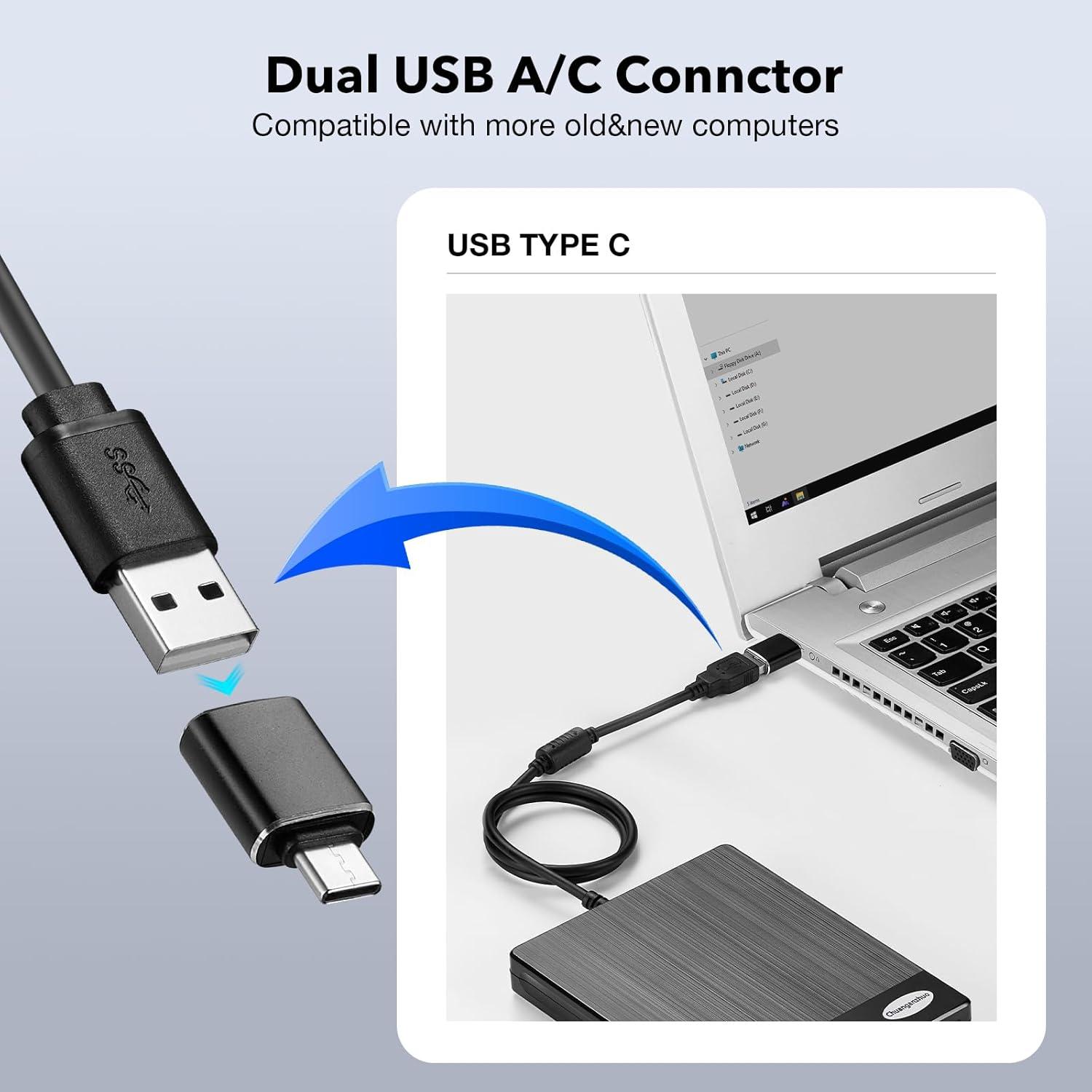 Lector de Disquetes USB Chuanganzhuo 3.5" Textura Cepillada
