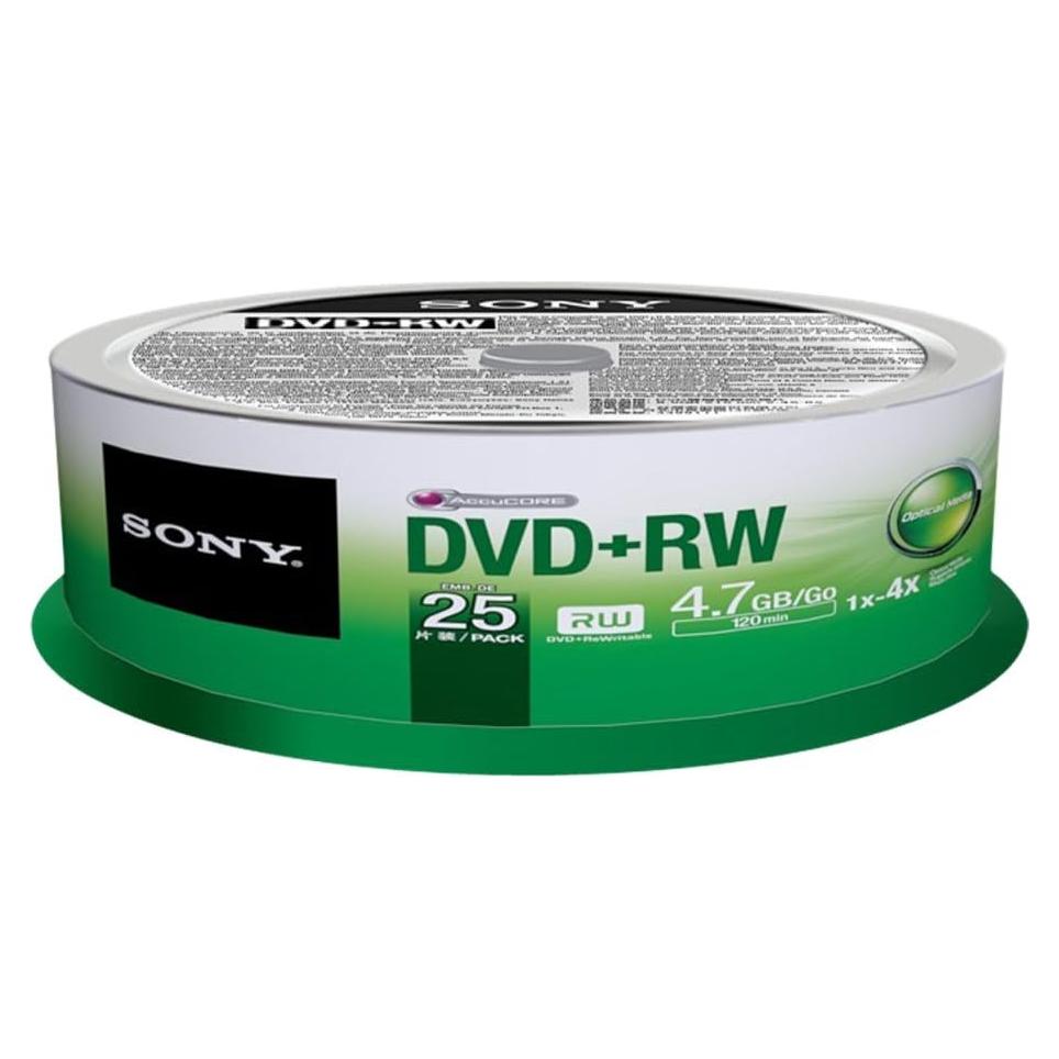 DVD+RW Regrabable Sony 25DPW47SP 4.7GB Paquete de 25