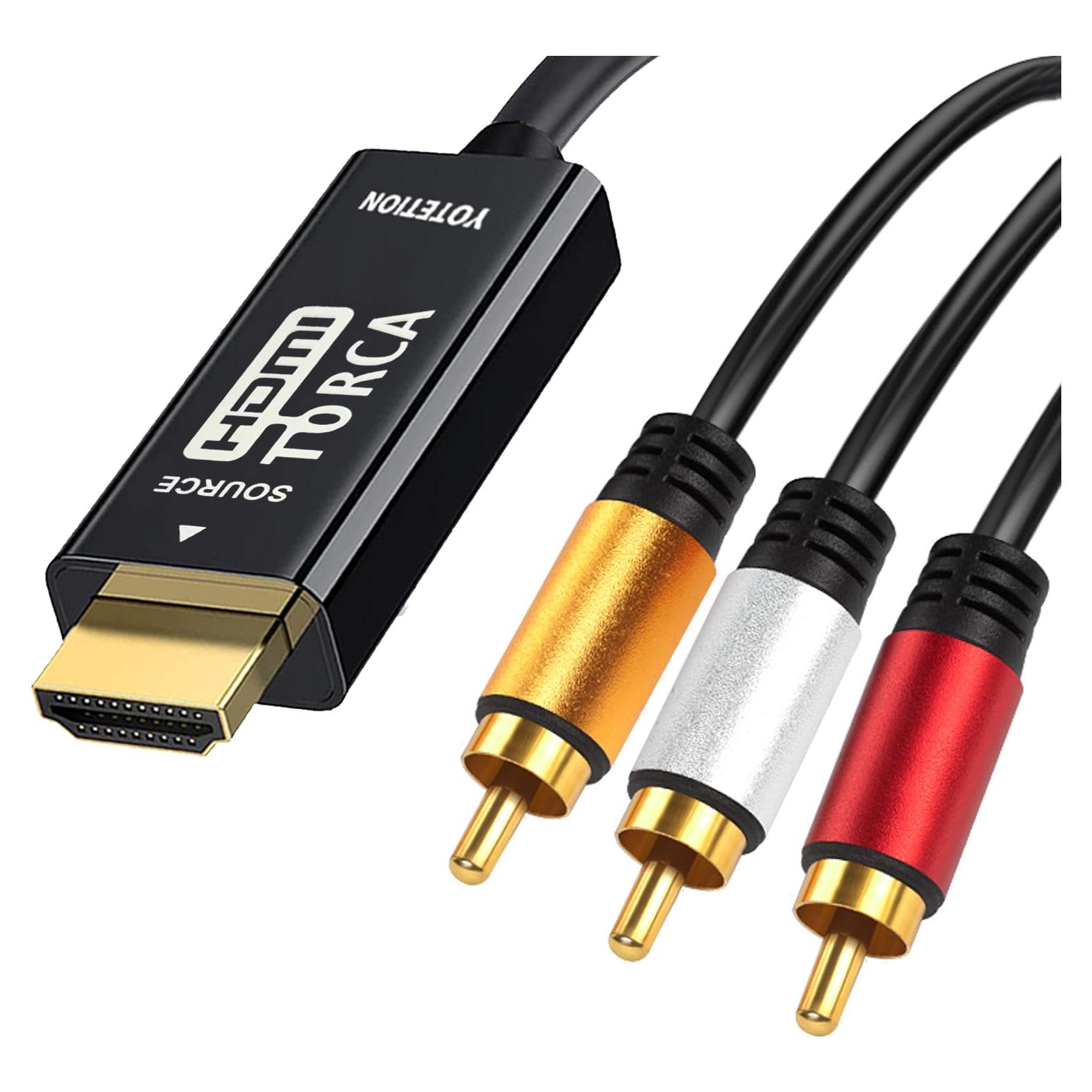 Cable HDMI a RCA 3.05m Lianjie Adaptador 1080P HD Audio Video