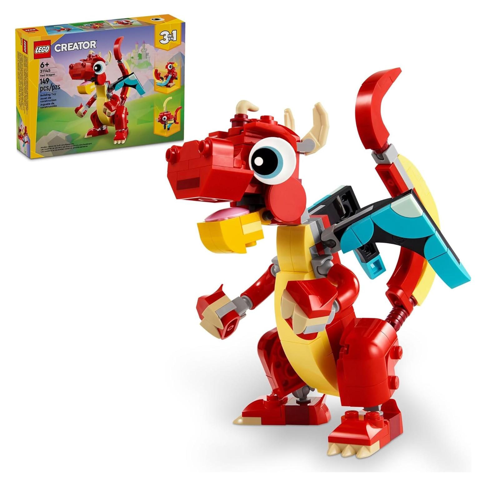 LEGO Creator Dragón Rojo 3 en 1 Juguete para Niños 6+