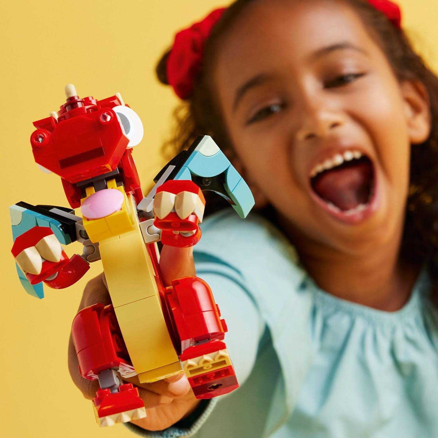 LEGO Creator Dragón Rojo 3 en 1 Juguete para Niños 6+