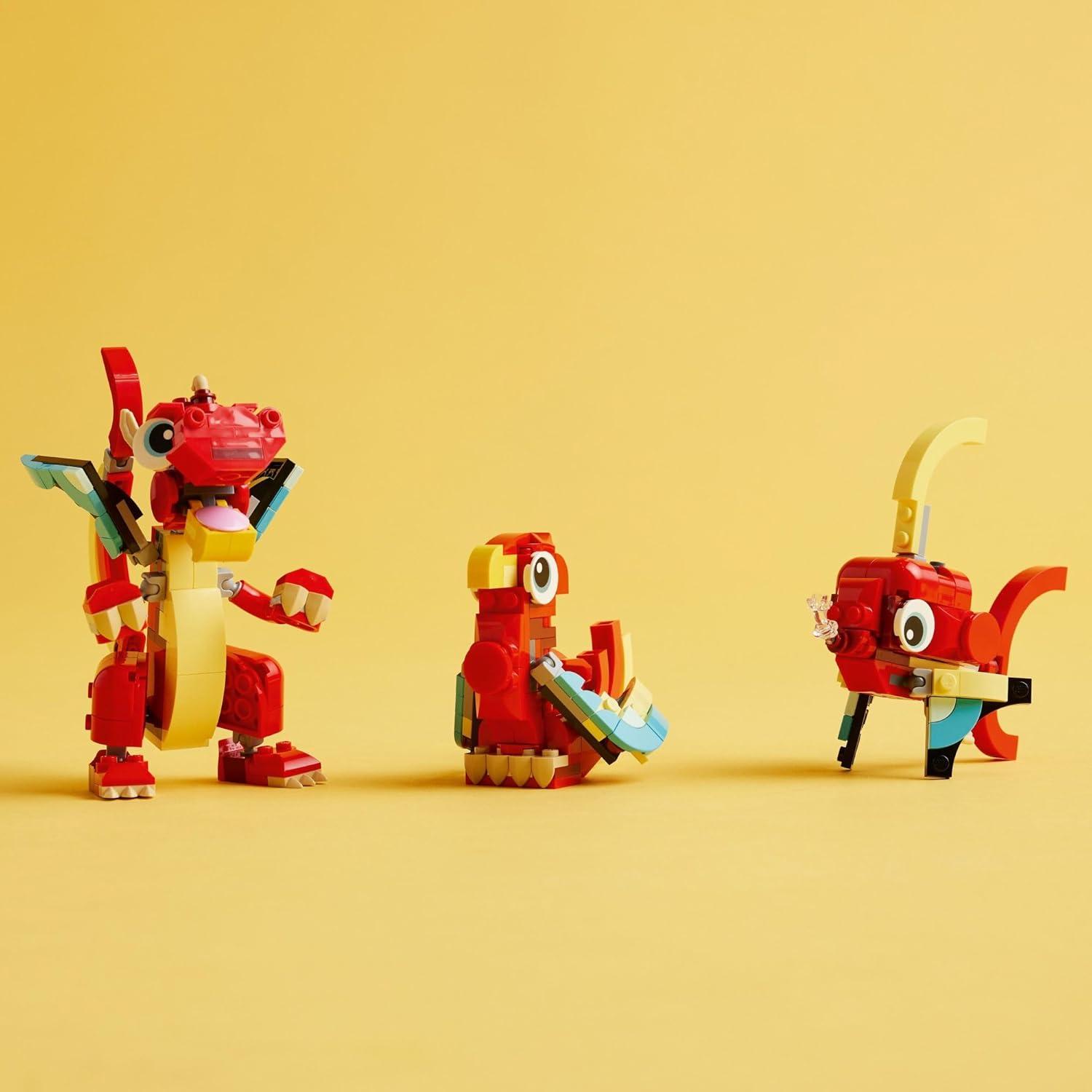 LEGO Creator Dragón Rojo 3 en 1 Juguete para Niños 6+