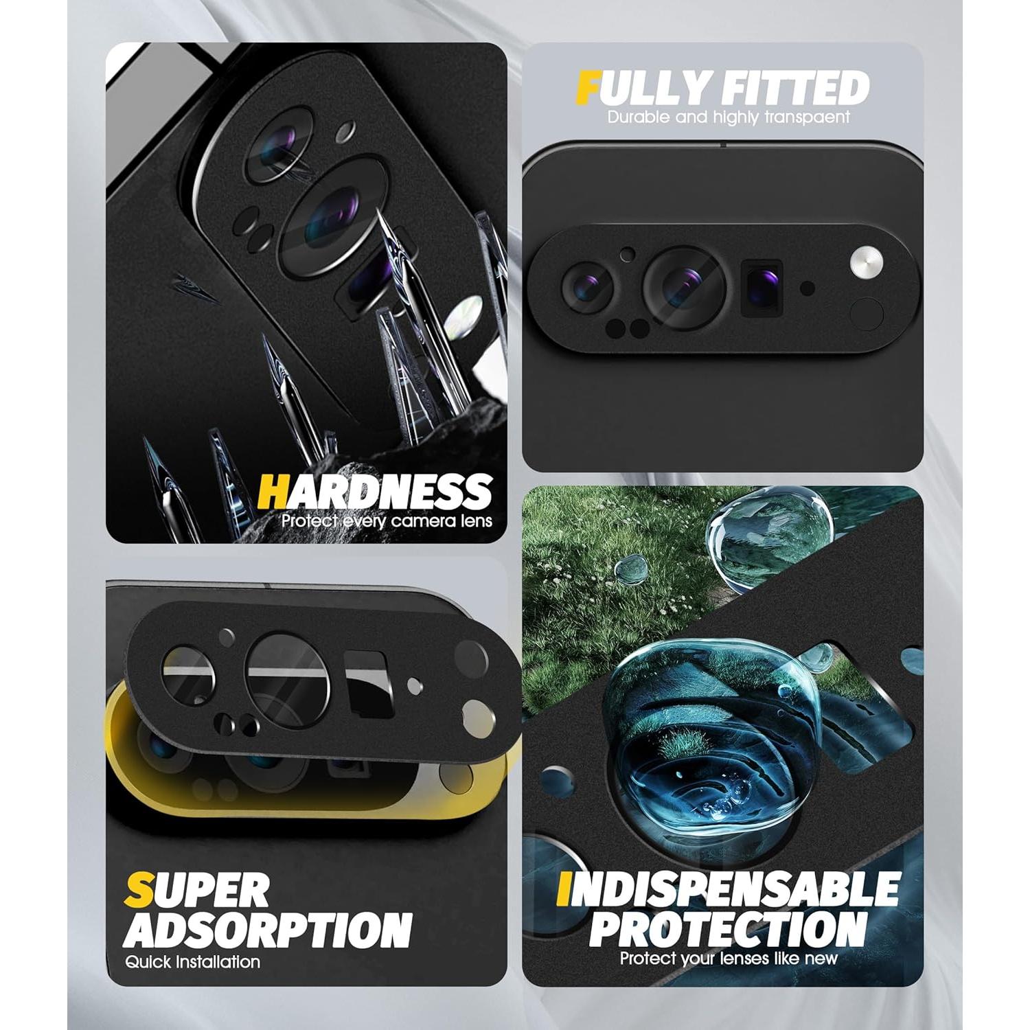 Protector de Lente de Cámara Orzero para Google Pixel 9 Pro - Metal y Vidrio