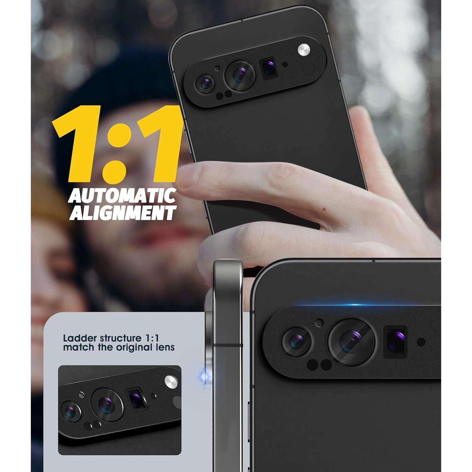 Protector de Lente de Cámara Orzero para Google Pixel 9 Pro - Metal y Vidrio