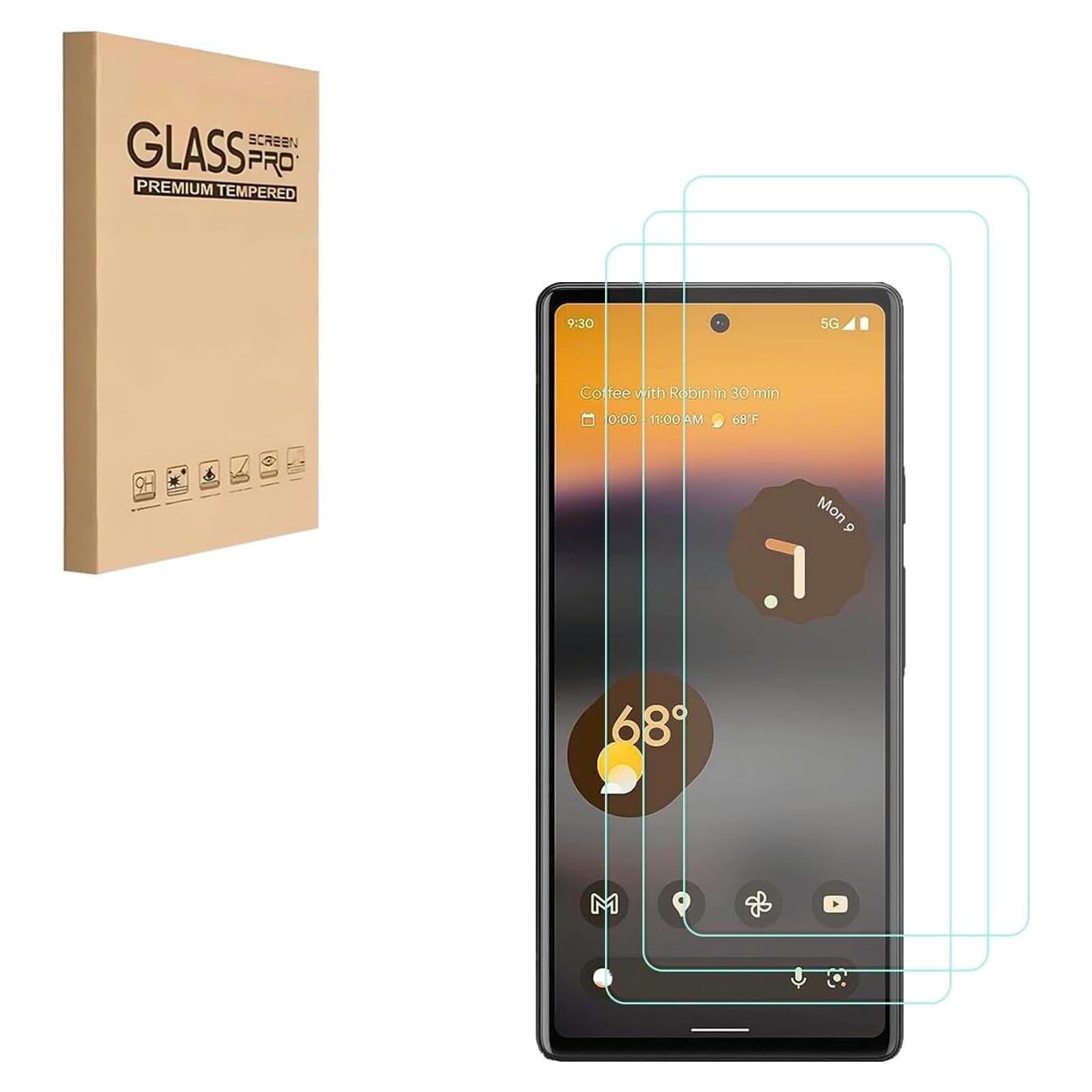 3 Protectores de Pantalla Vidrio Templado ZYHKJYL para Google Pixel 6A