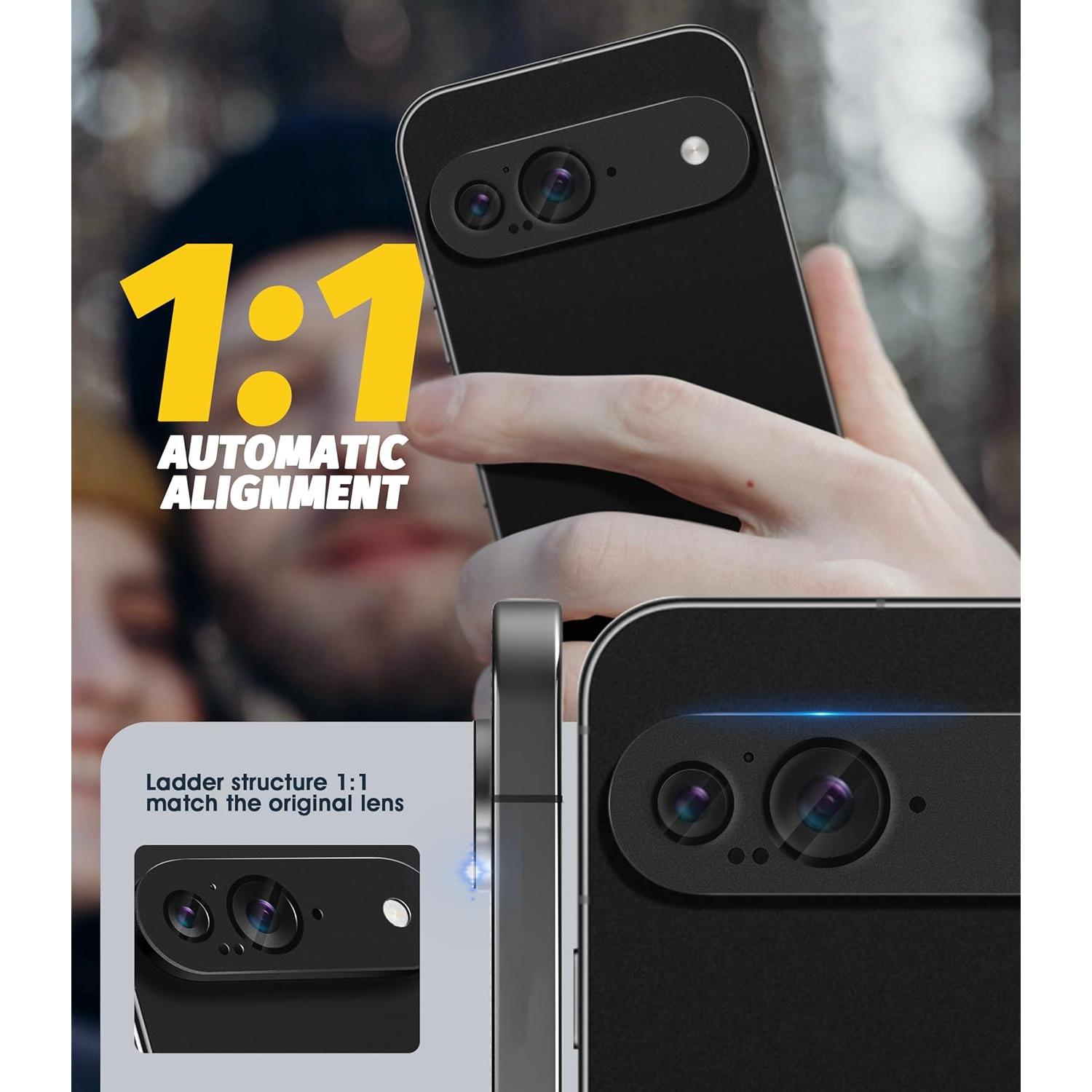 Protector de Lente de Cámara Orzero para Google Pixel 9 - Metal y Vidrio