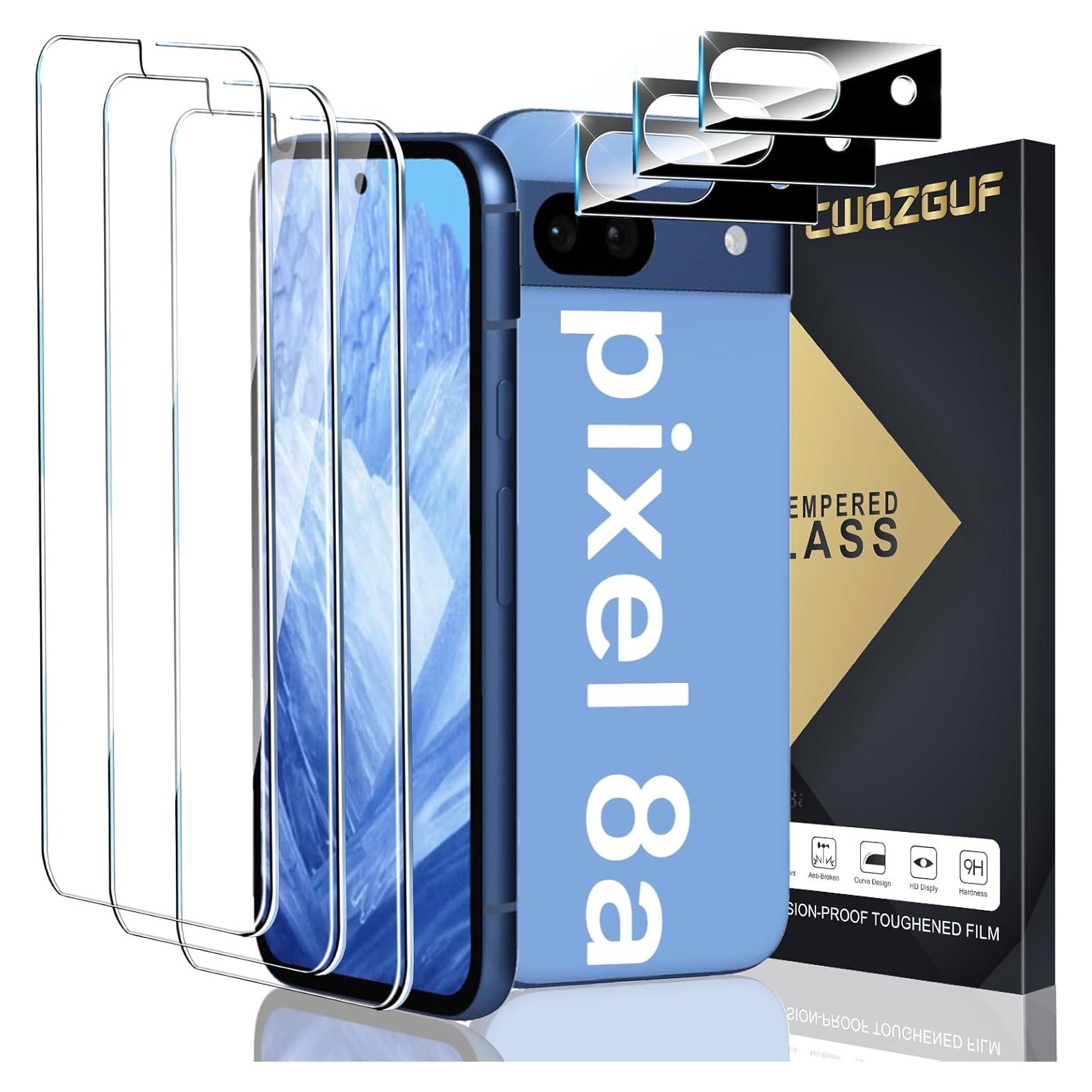 Protector de Pantalla Vidrio Templado 9H para Pixel 8a 5G - 6 Piezas