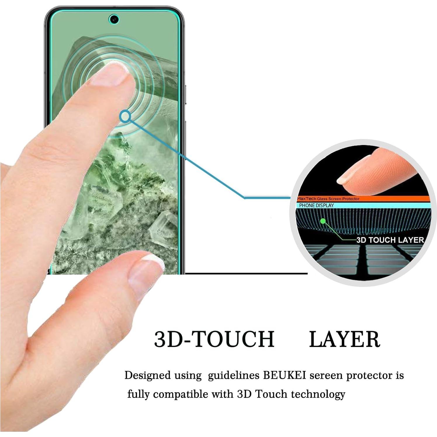 Protector de Pantalla Vidrio Templado Beukei para Google Pixel 8A 5G - 4 Pack