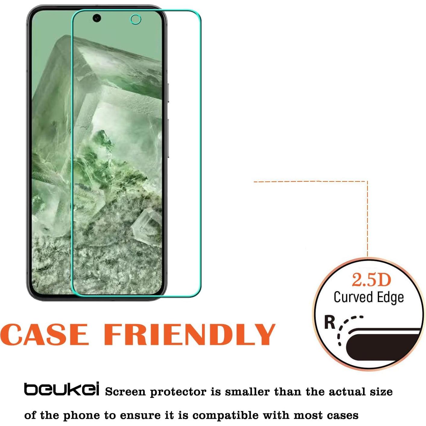 Protector de Pantalla Vidrio Templado Beukei para Google Pixel 8A 5G - 4 Pack