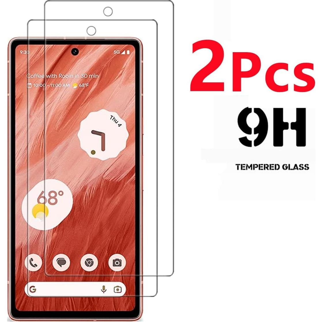 Screen Protector for Google Pixel 7a 2023, [2 Pcs] 9H Hardness Anti-Scratch Bubble Free Case Friendly Tempered Glass Protective Film for Pixel 7a 2023