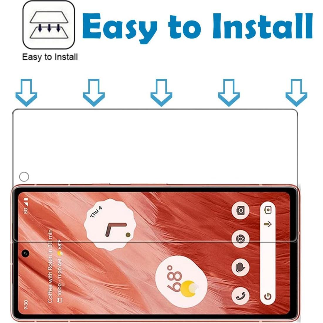 Screen Protector for Google Pixel 7a 2023, [2 Pcs] 9H Hardness Anti-Scratch Bubble Free Case Friendly Tempered Glass Protective Film for Pixel 7a 2023