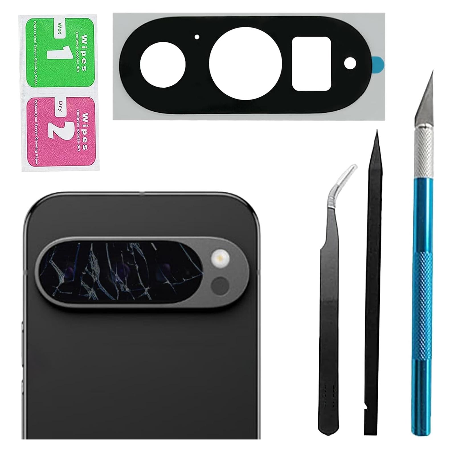 Cristal de Lente de Cámara Trasera Google Pixel 9 Pro con Adhesivo