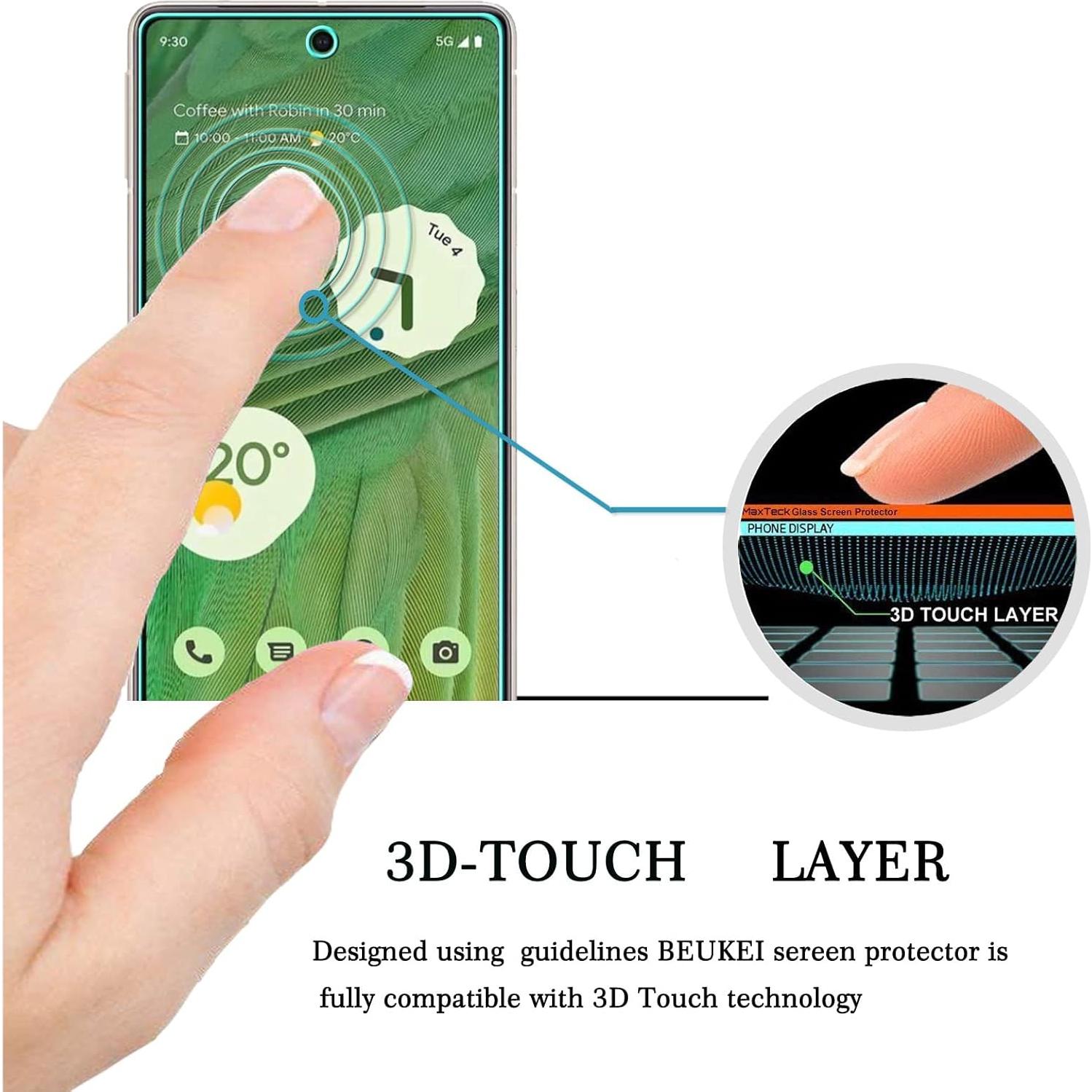 Protector de Pantalla Vidrio Templado Beukei para Google Pixel 7 - 4 Unidades