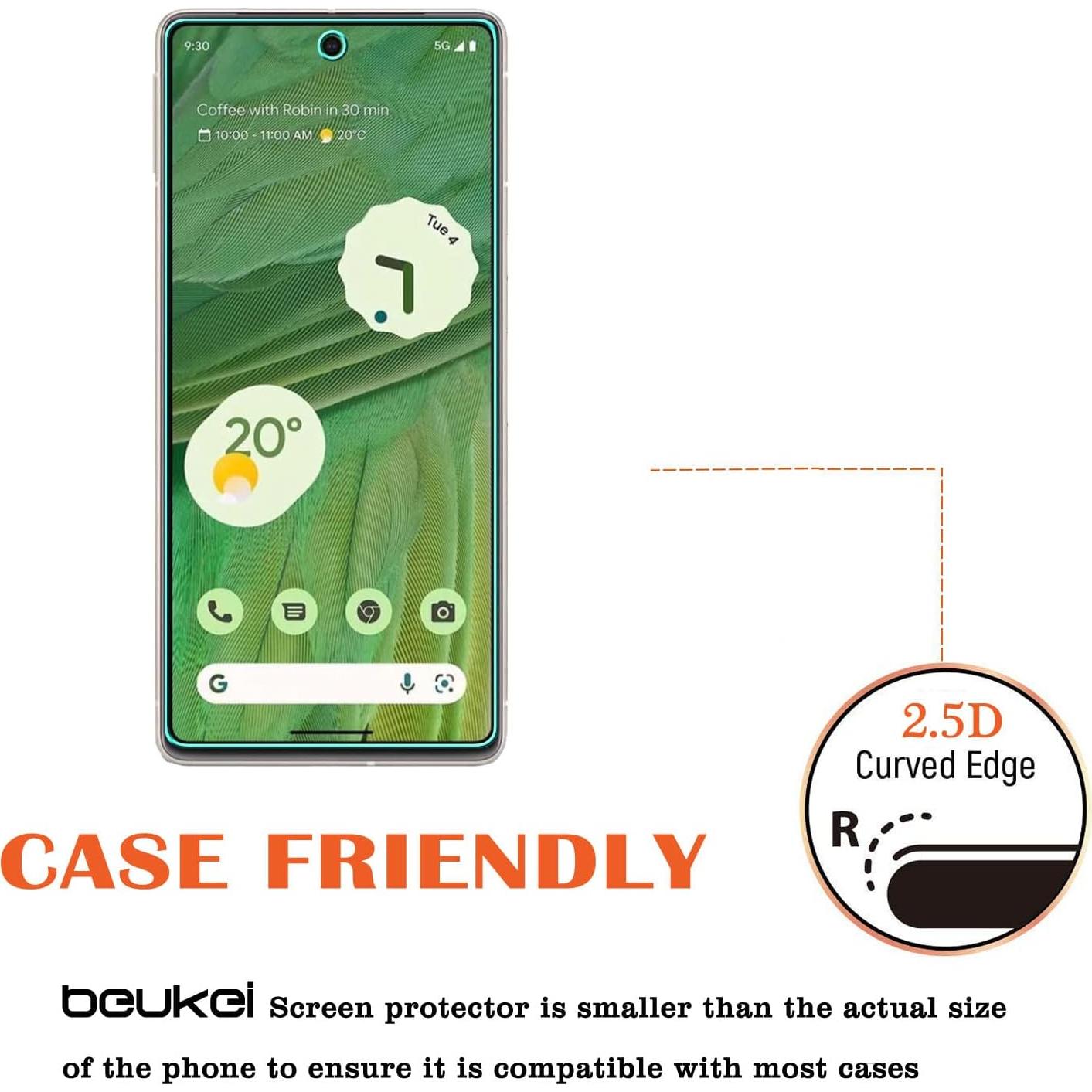Protector de Pantalla Vidrio Templado Beukei para Google Pixel 7 - 4 Unidades