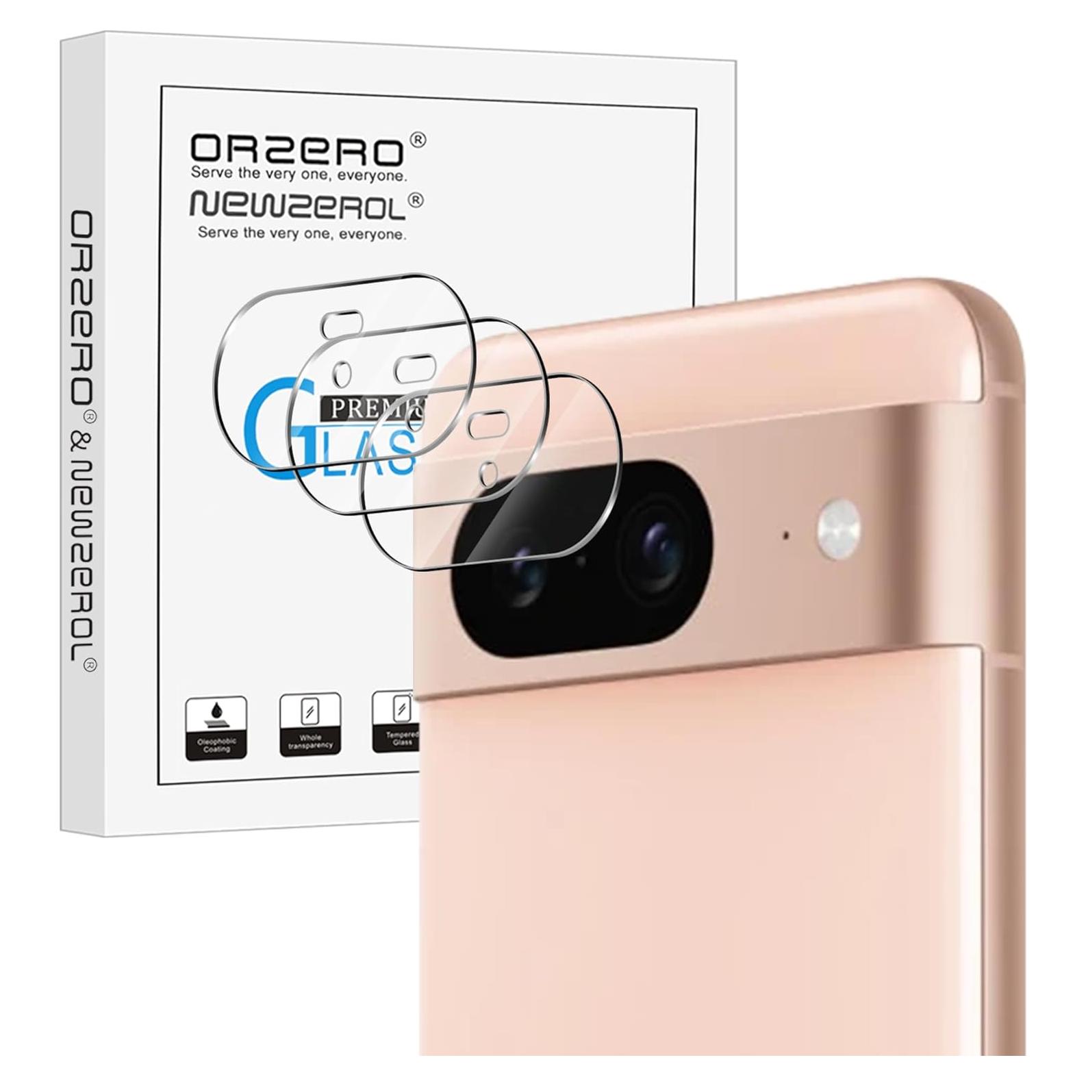 Protector de Lente de Cámara Orzero para Google Pixel 8 - Vidrio Templado 9H