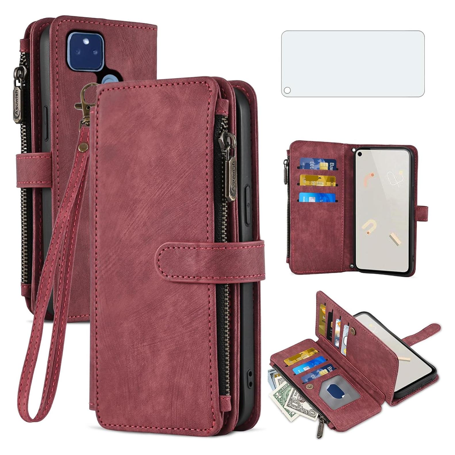 Funda Asuwish para Google Pixel 5a 5G con tapa y protector