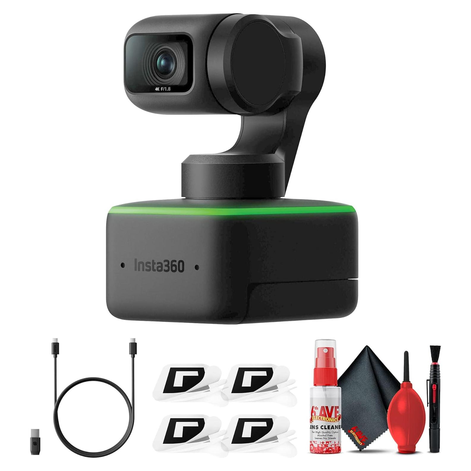 Webcam AI 4K Insta360 Link con trípode y kit de limpieza