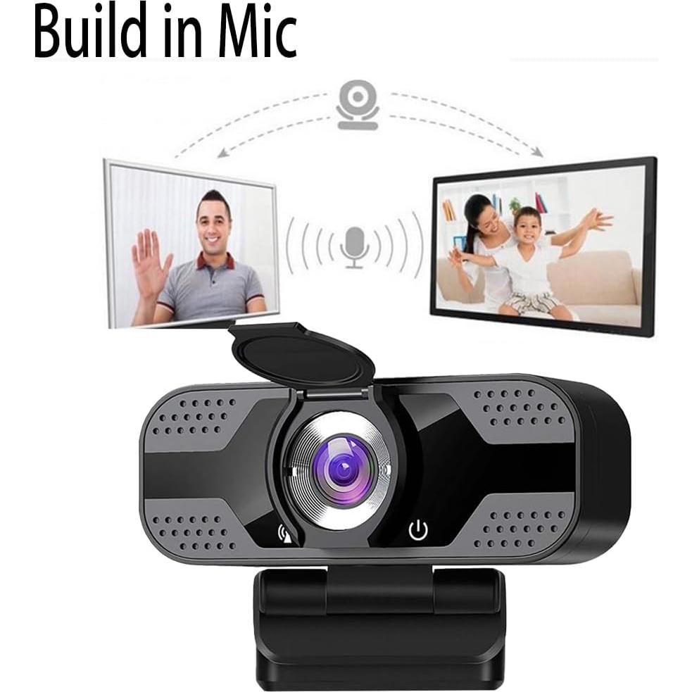 Cámara Web 2K QHD Jinpei con Micrófono y Tapa de Privacidad