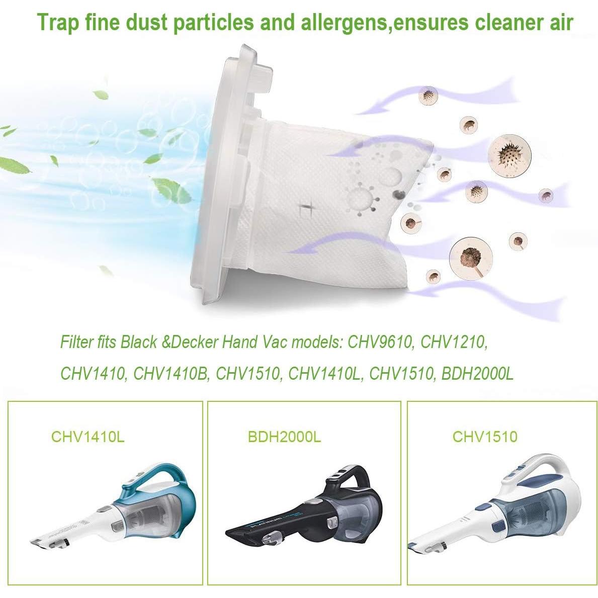 Paquete de 6 Filtros CuLety para Aspiradora Black & Decker VF110