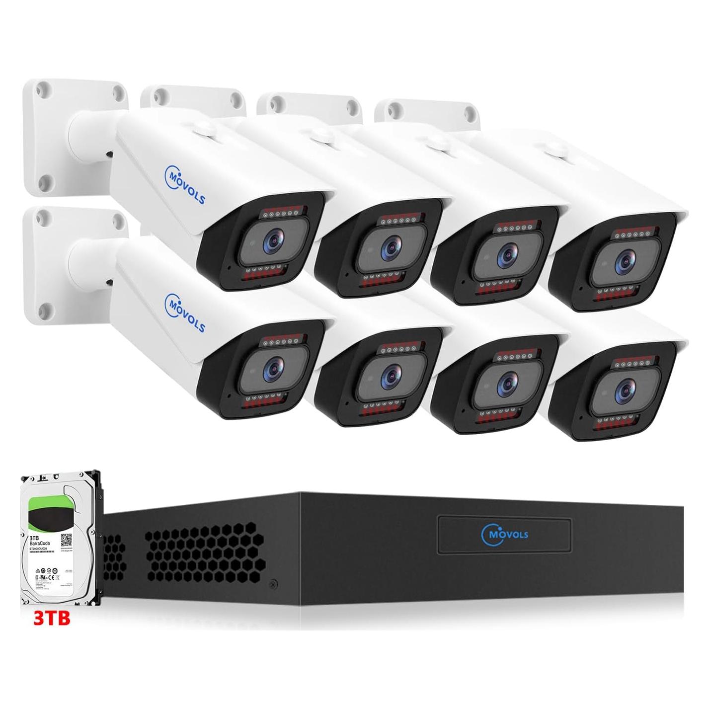 Sistema de Cámara de Seguridad Movols 4K PoE 8MP 8 Canales 3TB