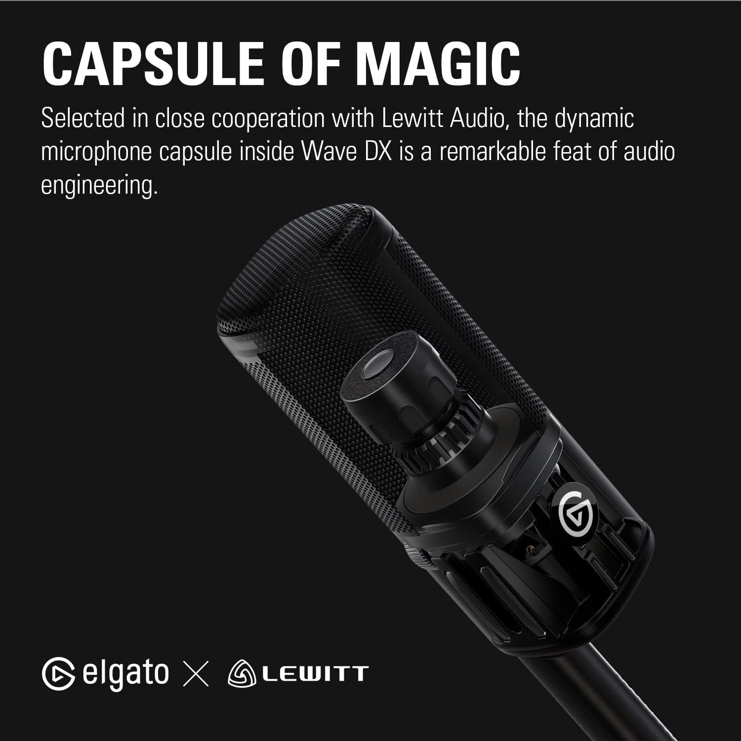 Micrófono XLR Dinámico Elgato Wave DX, Cardioide, 50-15000 Hz