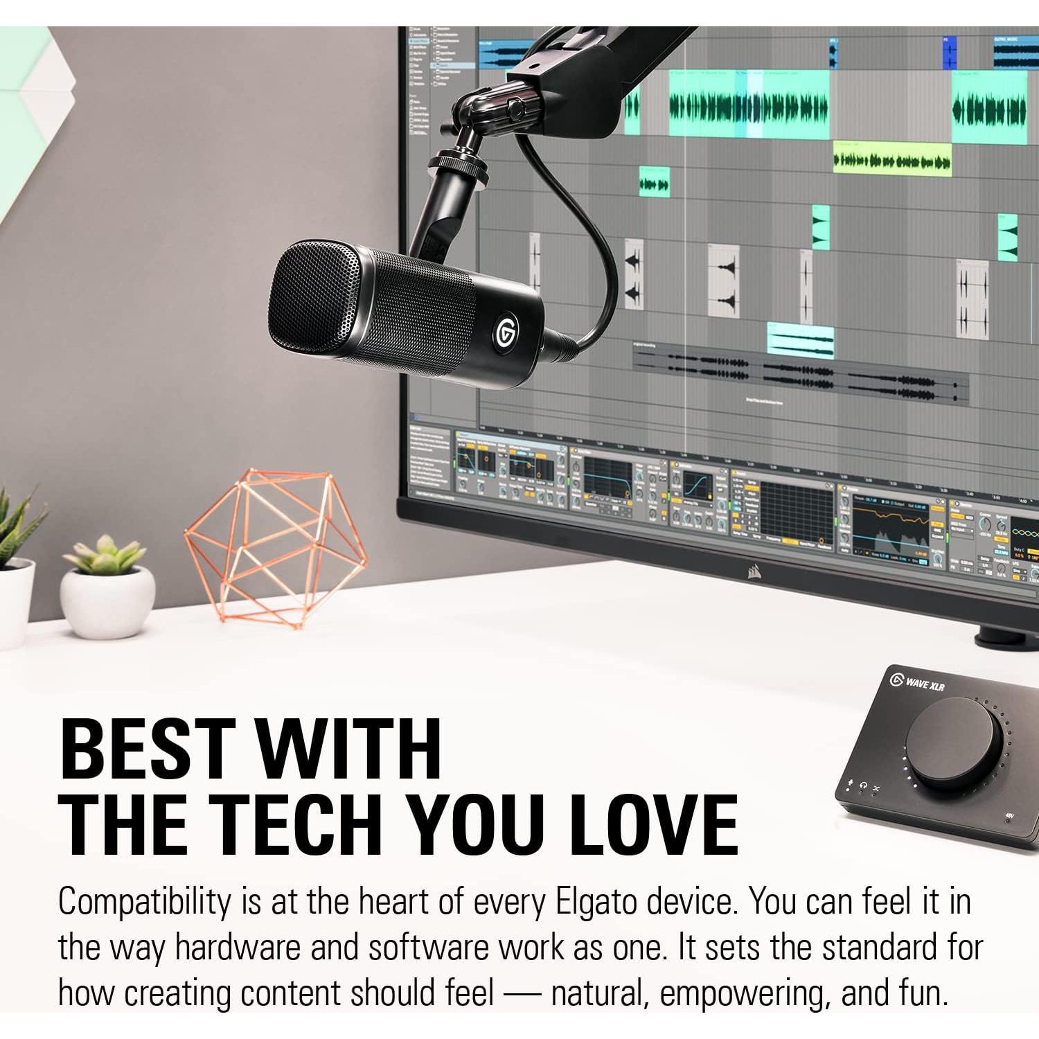 Micrófono XLR Dinámico Elgato Wave DX, Cardioide, 50-15000 Hz