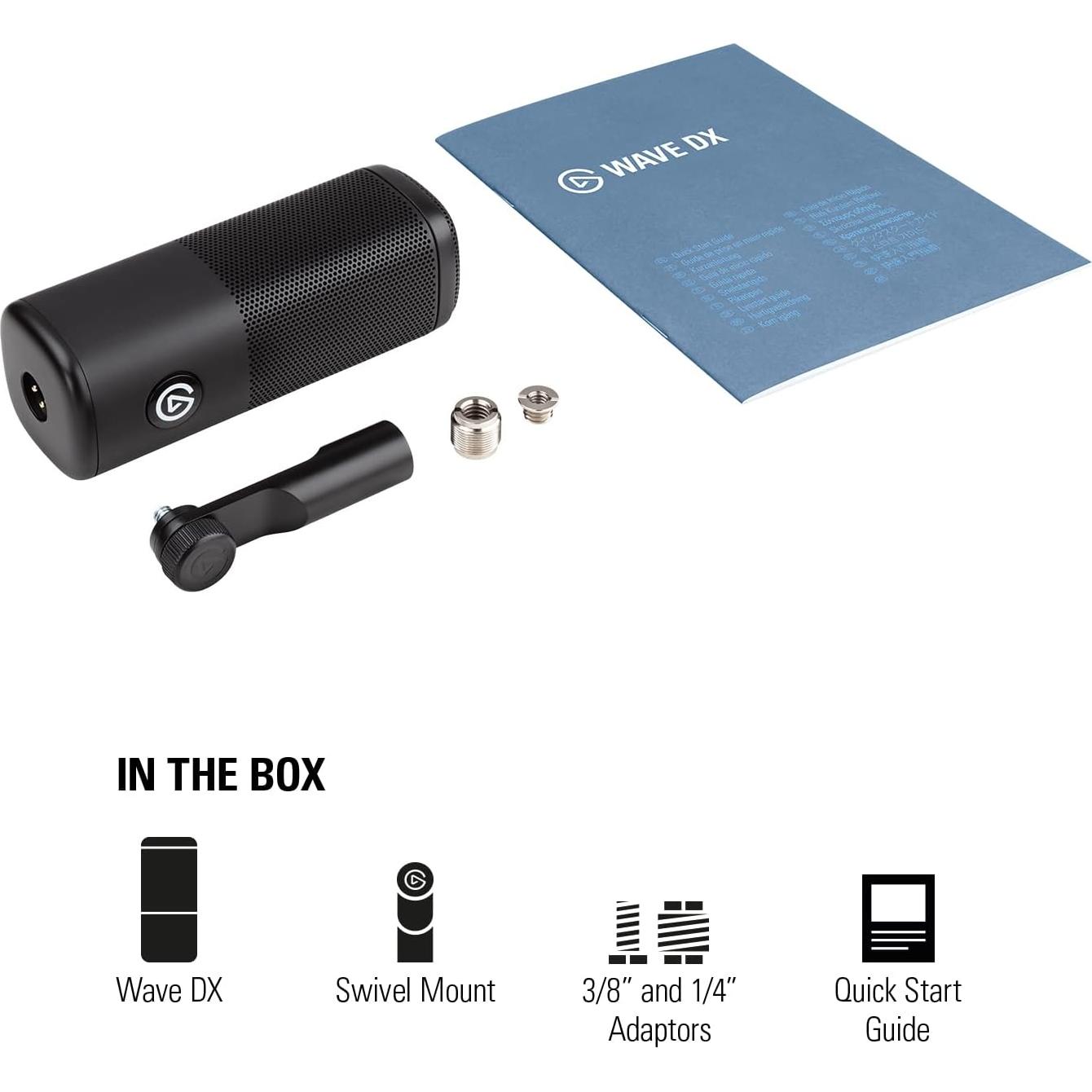 Micrófono XLR Dinámico Elgato Wave DX, Cardioide, 50-15000 Hz