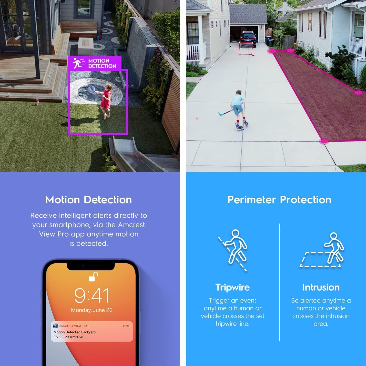 Cámara IP PoE Amcrest 4MP 180° Panorámica Blanca