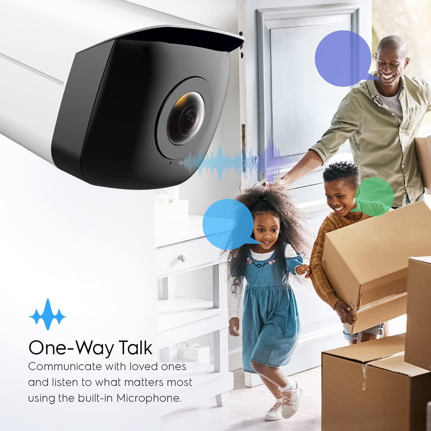 Cámara IP PoE Amcrest 4MP 180° Panorámica Blanca