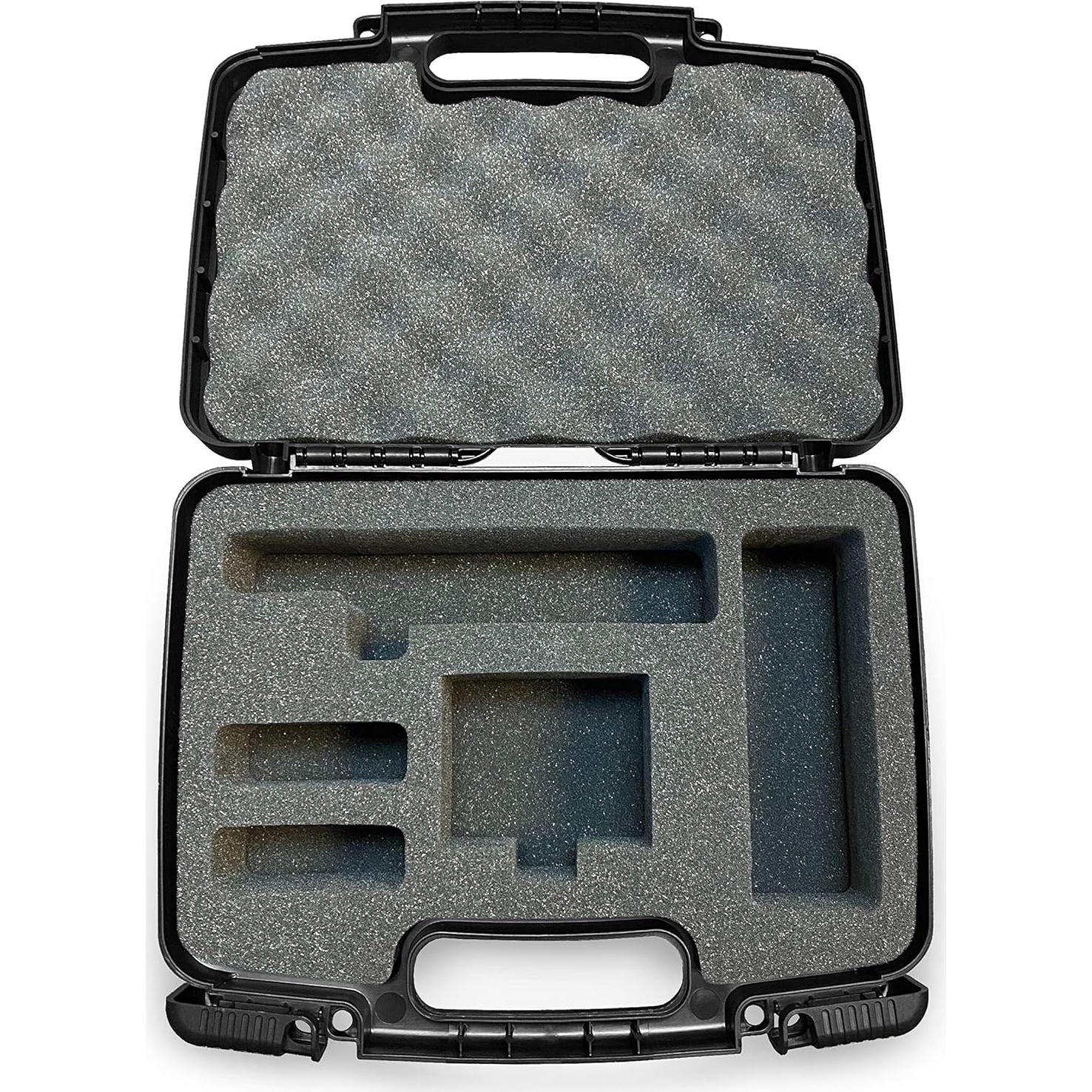 Casematix Hard Shell Camera Case Compatible with Mevo Start Live Streaming Camera, Shotgun Mic and Accessories in Custom Foam, Includes Carrying Case Only