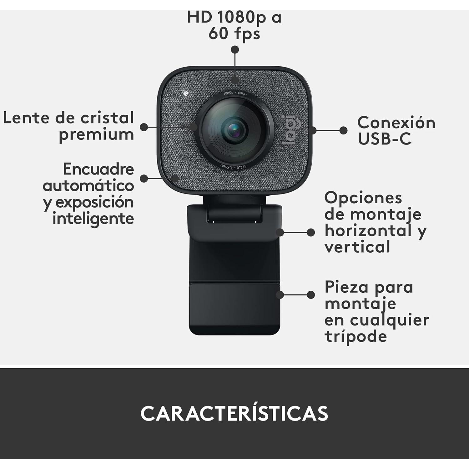 Logitech StreamCam Plus Webcam with Tripod (Graphite) (Renewed)