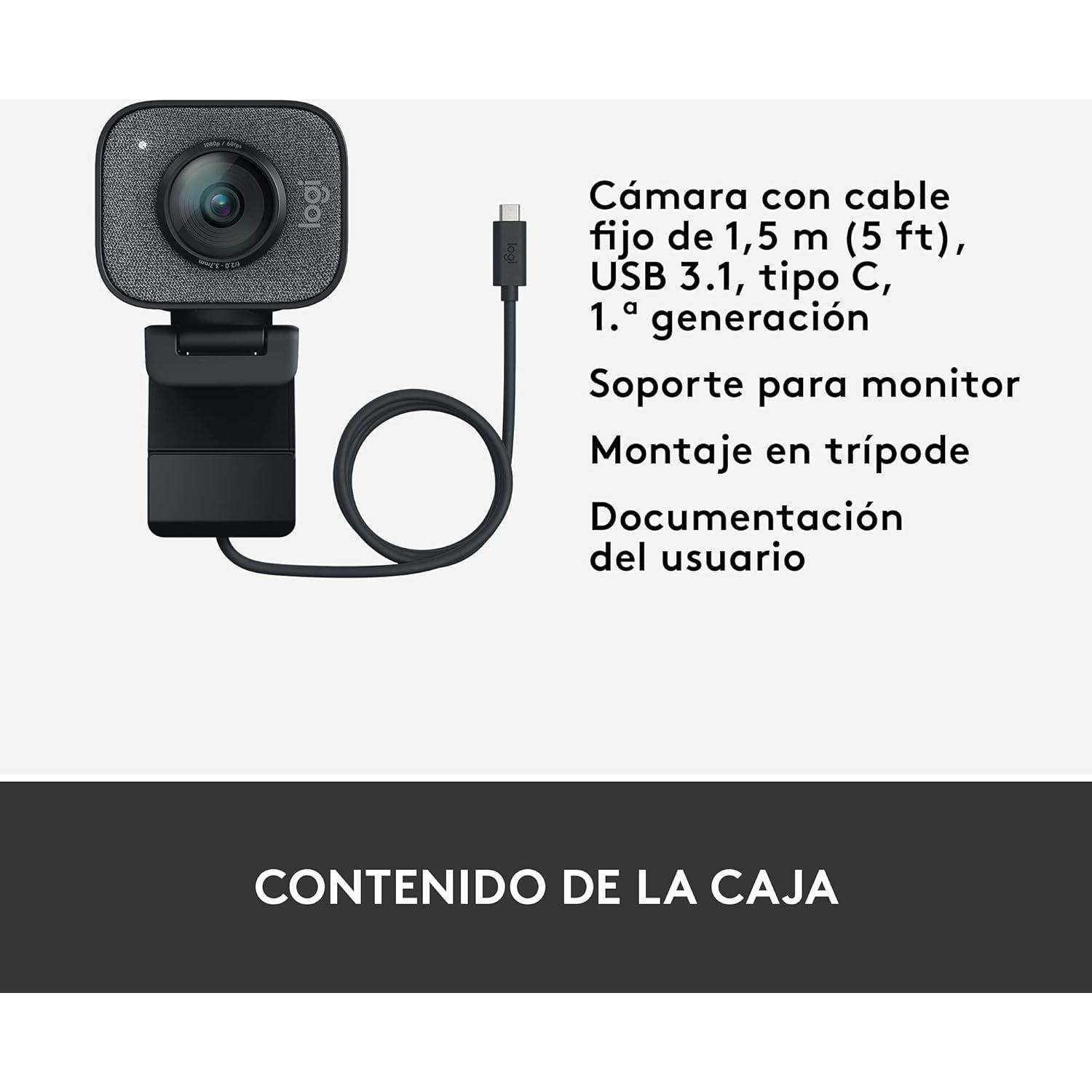 Logitech StreamCam Plus Webcam with Tripod (Graphite) (Renewed)