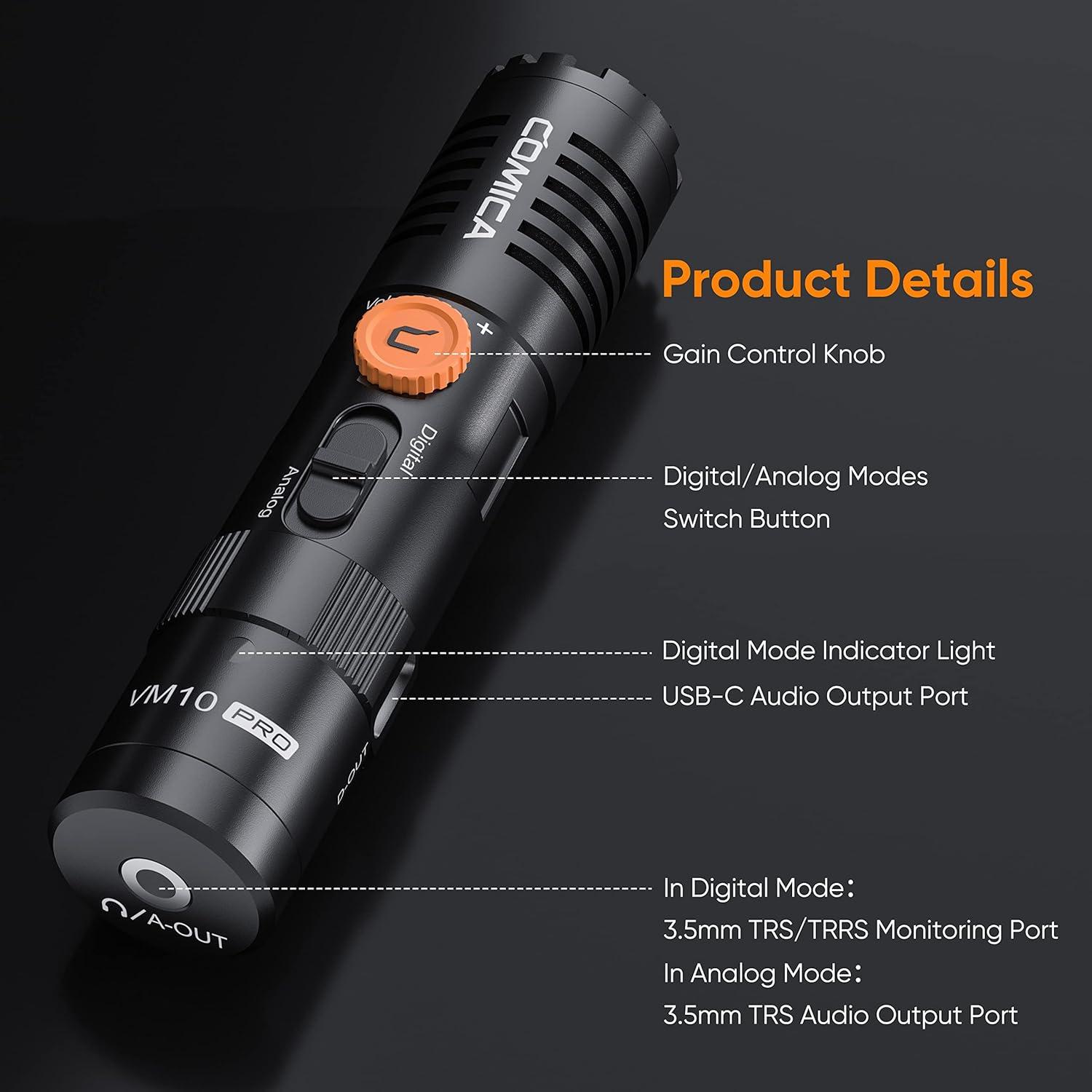 Micrófono Shotgun Comica VM10 PRO para Cámara y Smartphone