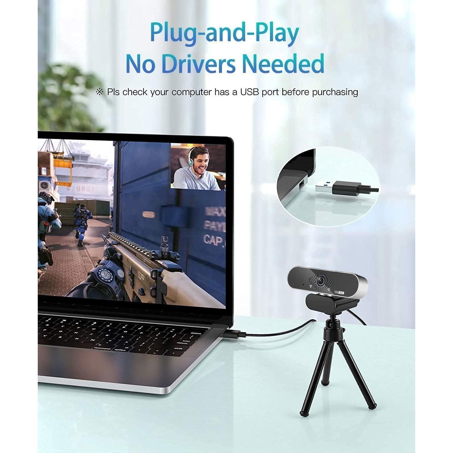 Webcam Full HD 1080P Vsofiot con micrófono y ángulo 110°