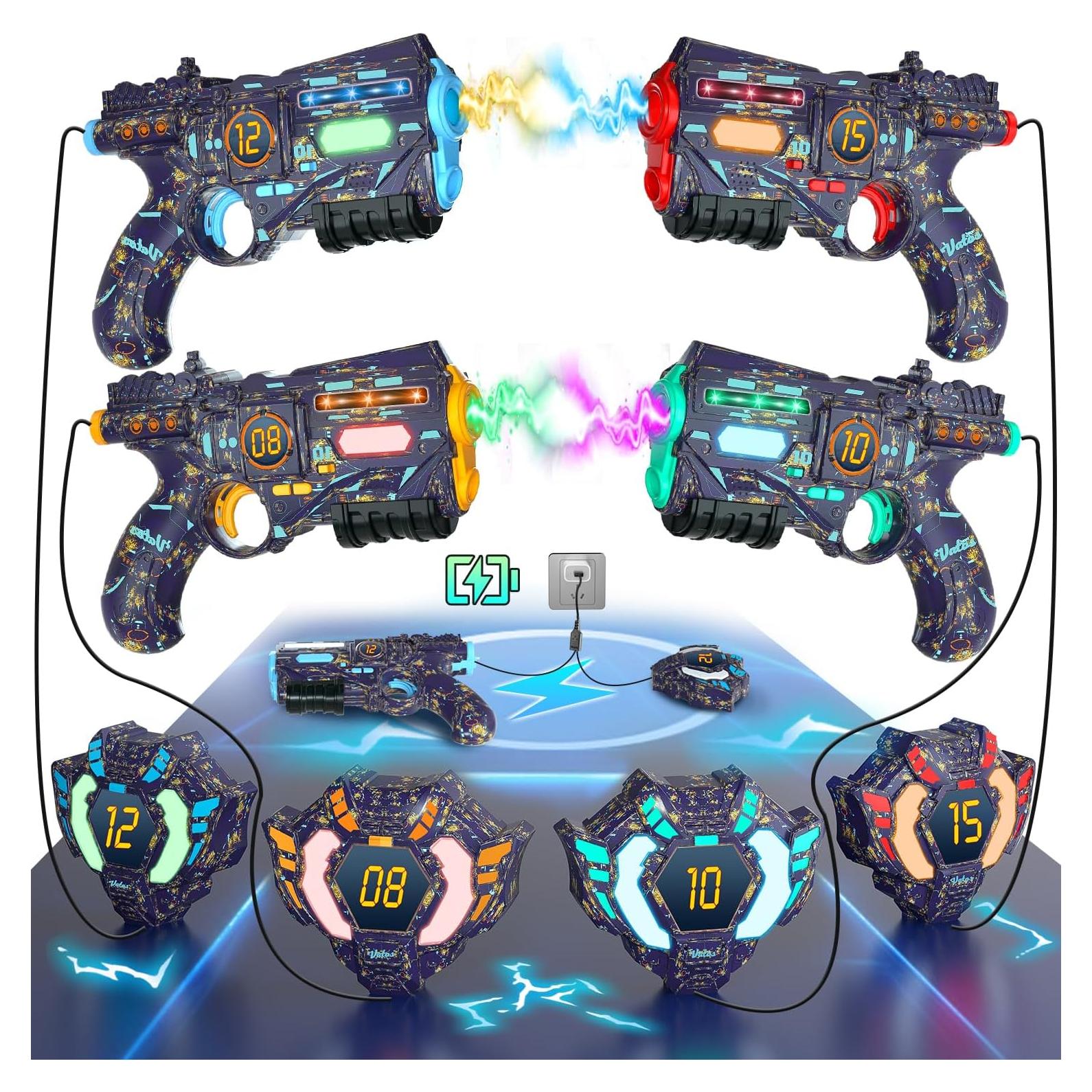 Conjunto de Pistolas de Juguete VATOS con Chalecos y Luz LED