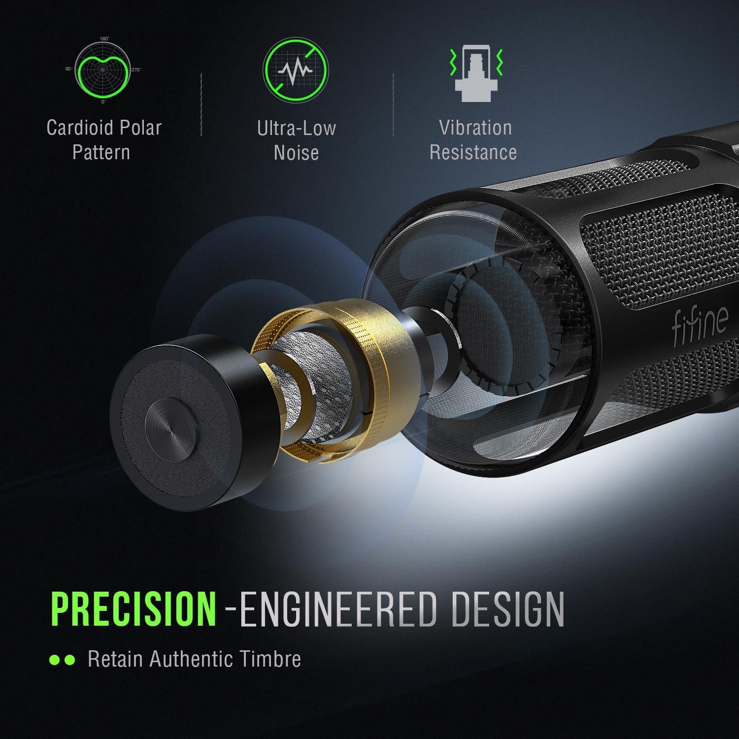 Micrófono Dinámico XLR FIFINE TANK1 para Grabación y Podcast