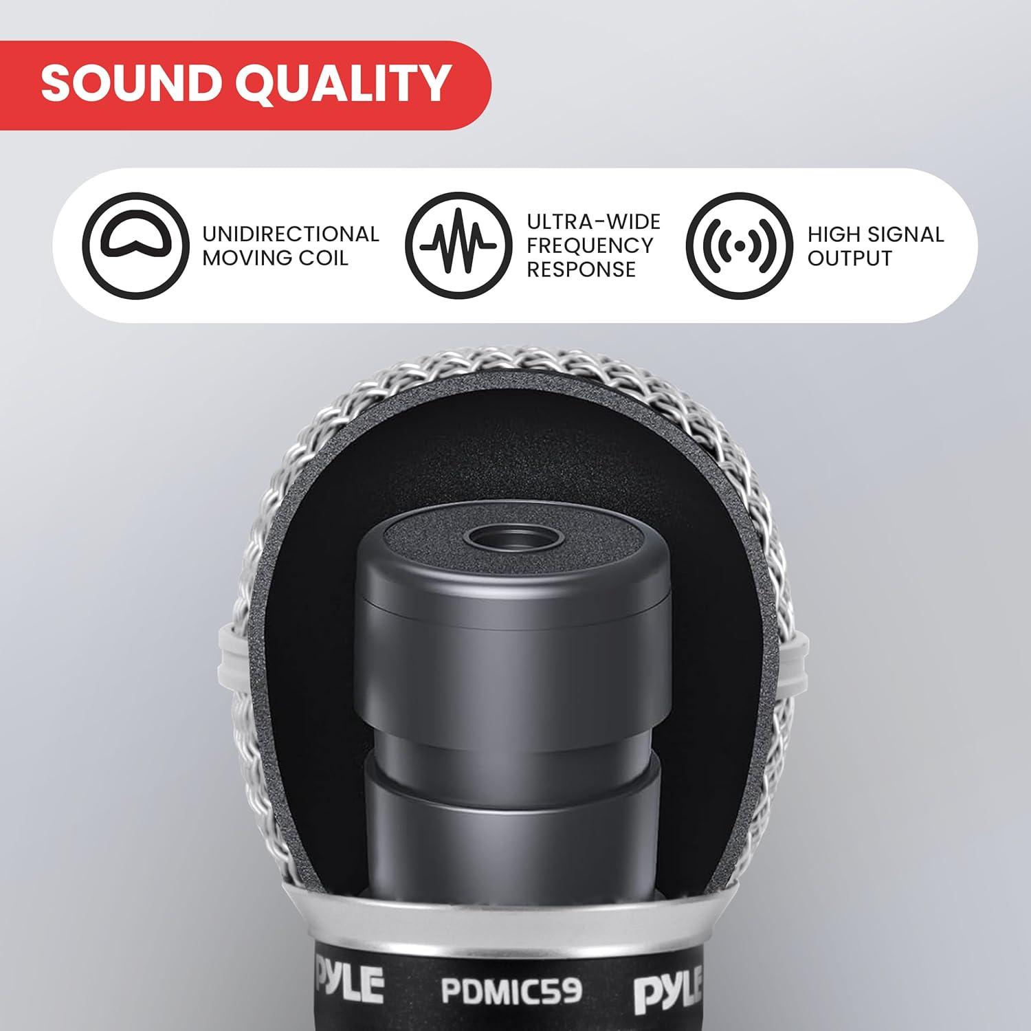 Micrófono Dinámico Profesional Pyle PDMIC59 Unidireccional