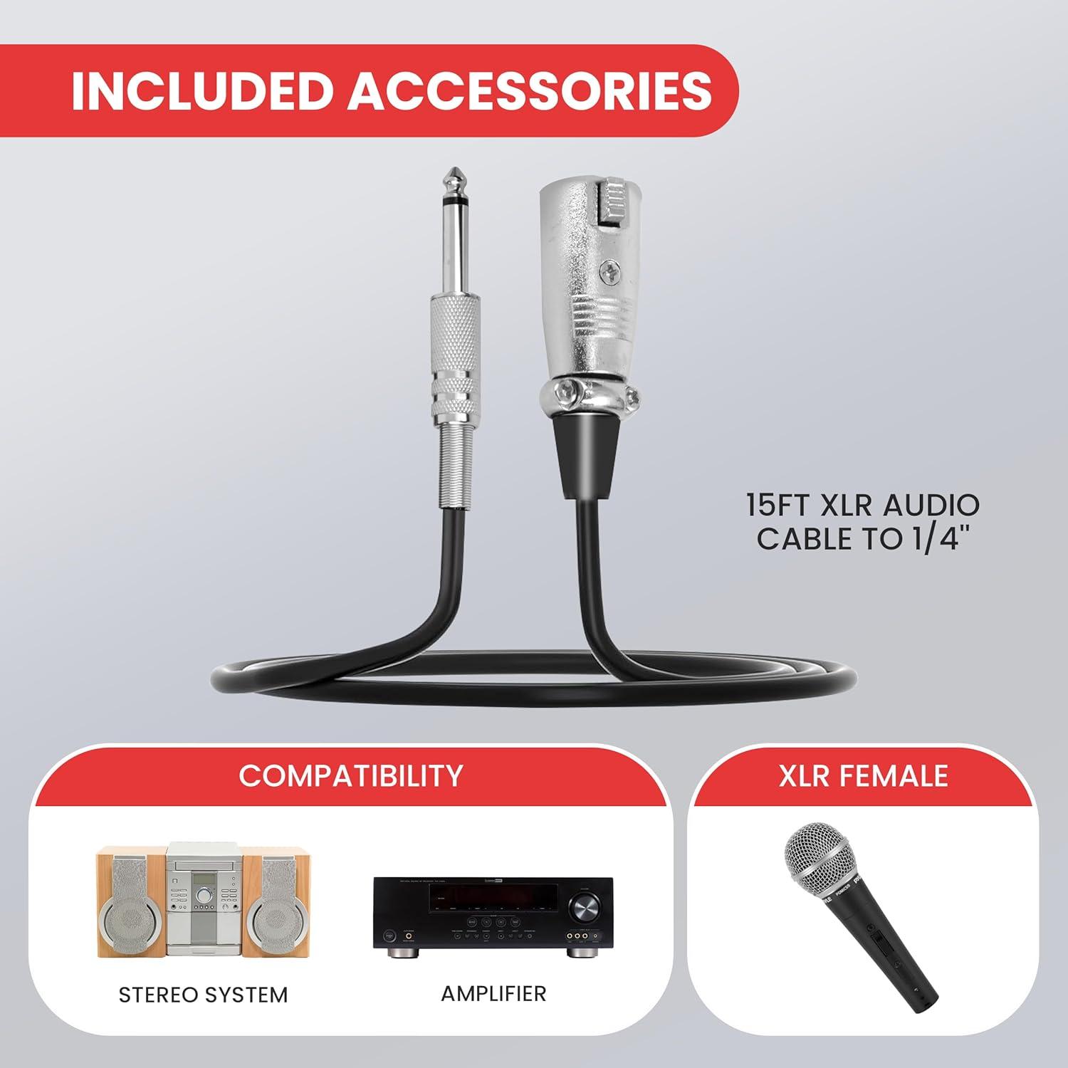 Micrófono Dinámico Profesional Pyle PDMIC59 Unidireccional