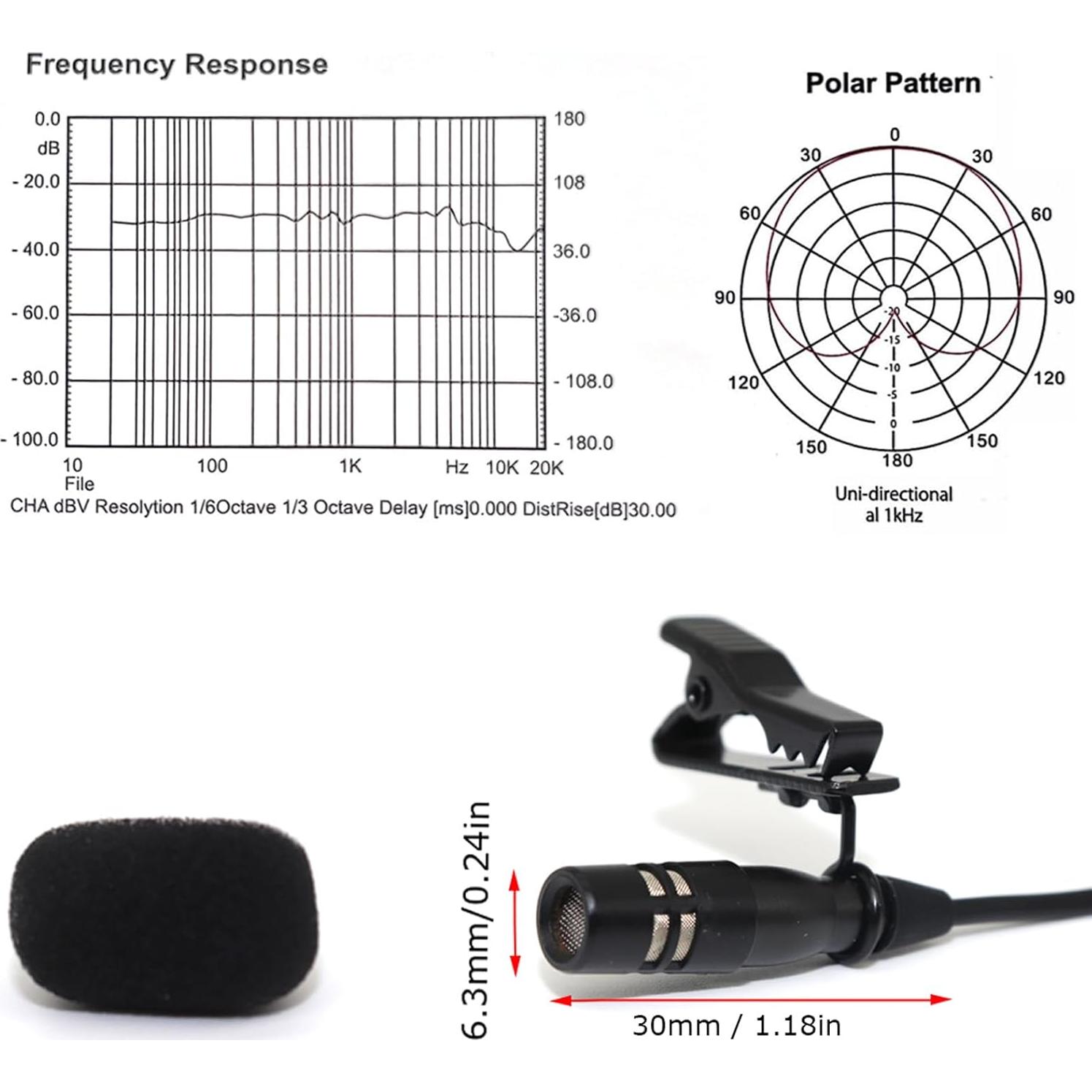 Micrófono Lavalier Unidireccional XHXJCYS TA4F para Shure