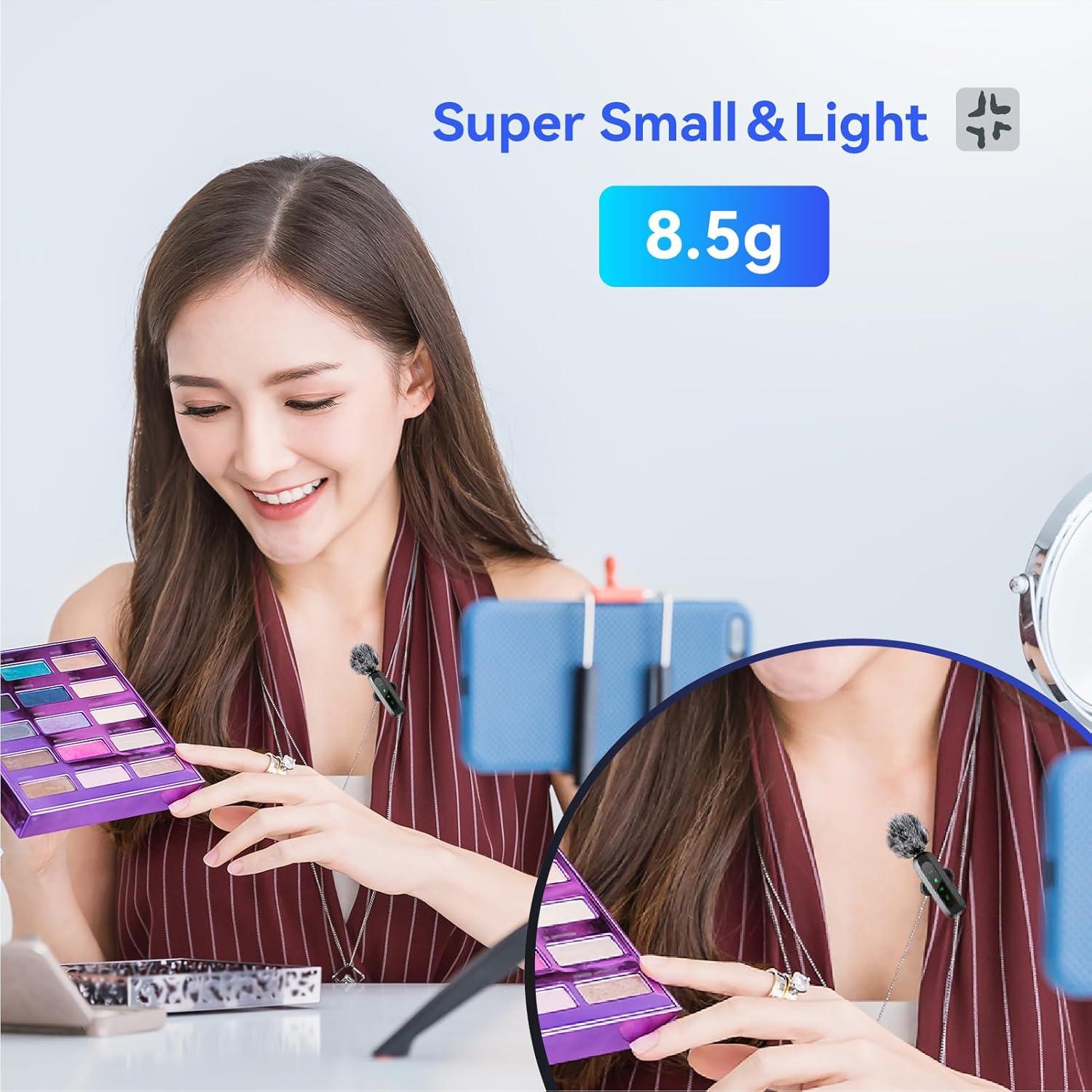 Paquete de 2 Micrófonos Lavalier Inalámbricos XBT para iPhone y Android