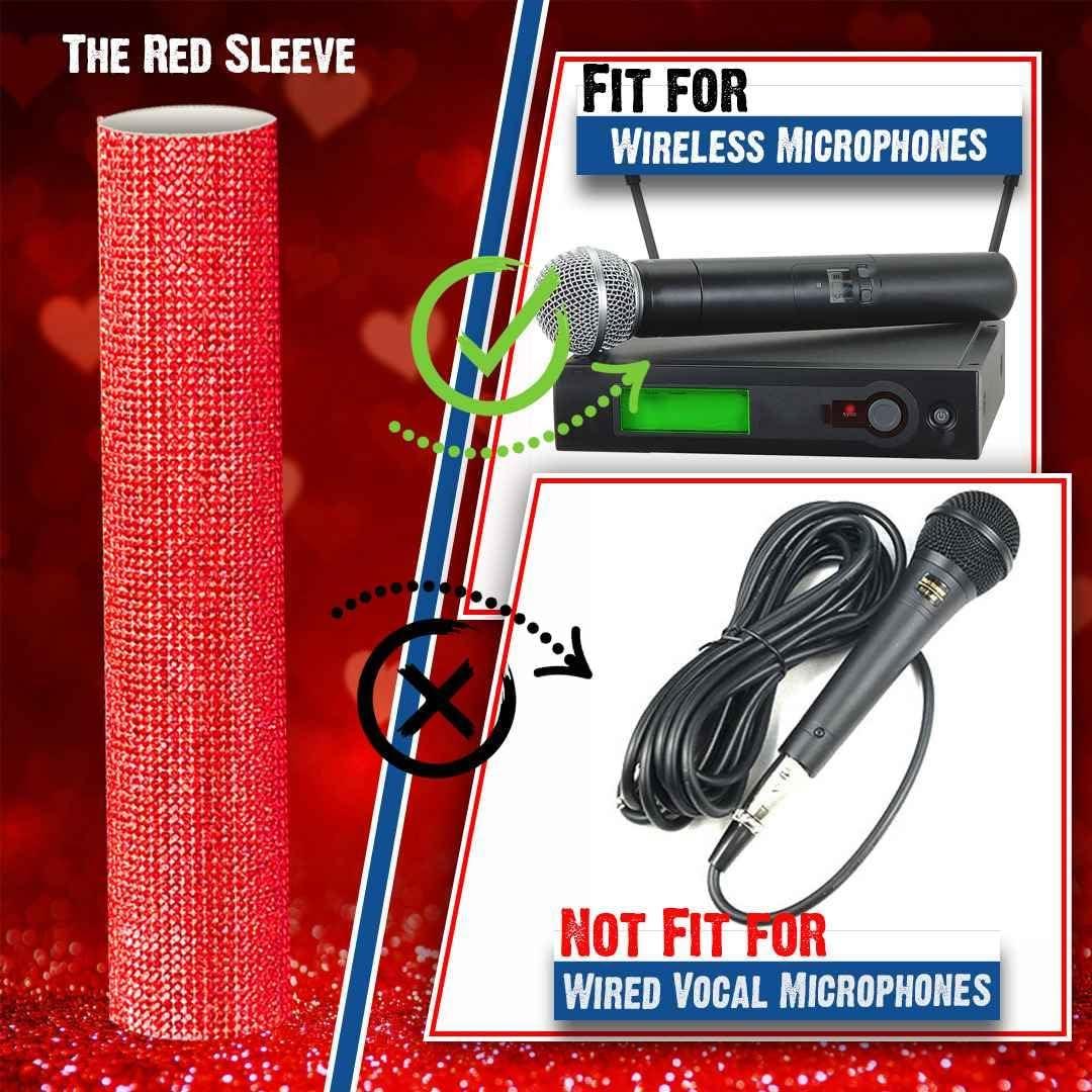 Funda de micrófono roja Sparkle RhymKawa para micrófonos inalámbricos